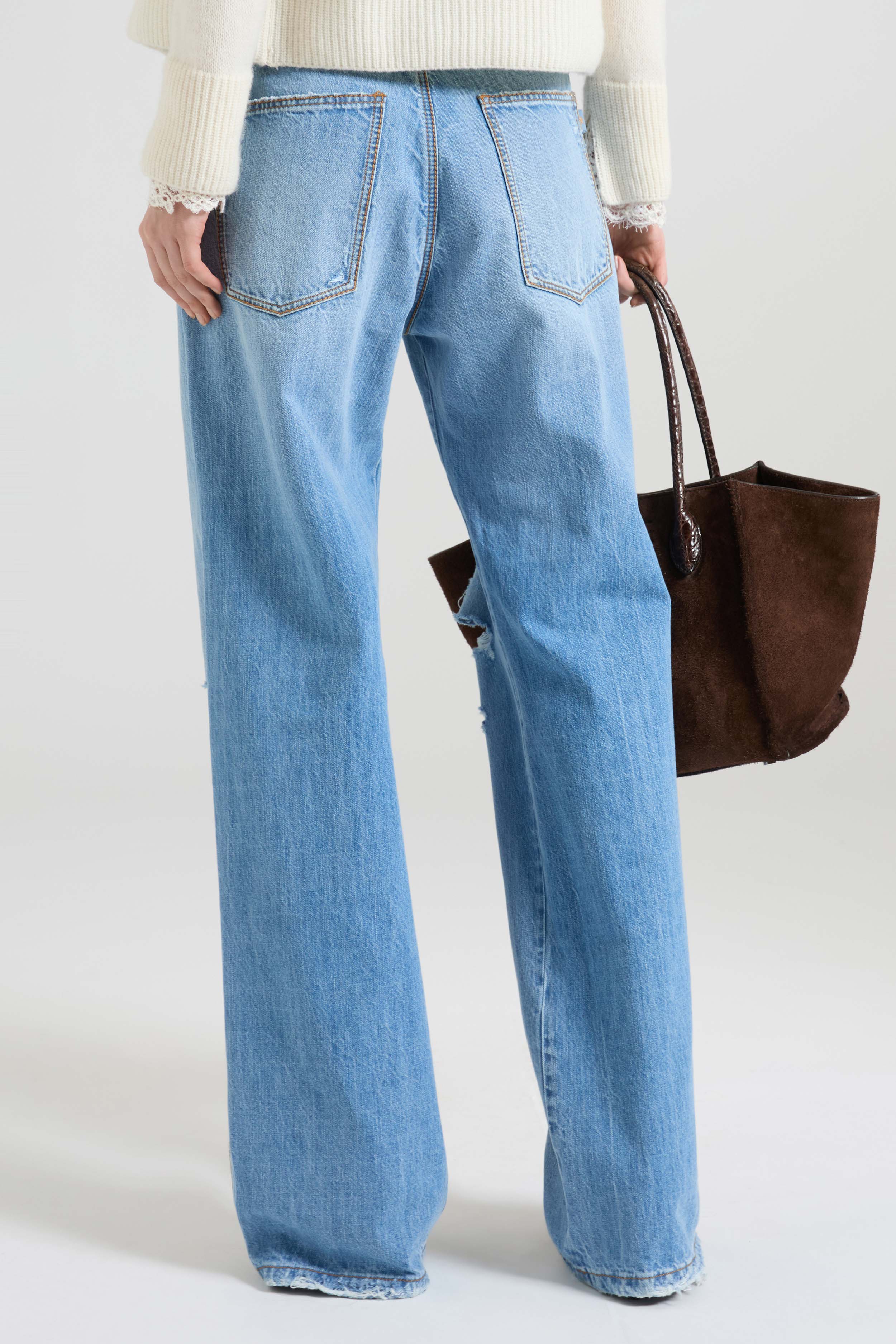 Baggy Jeans with Knee Rips - Image 5