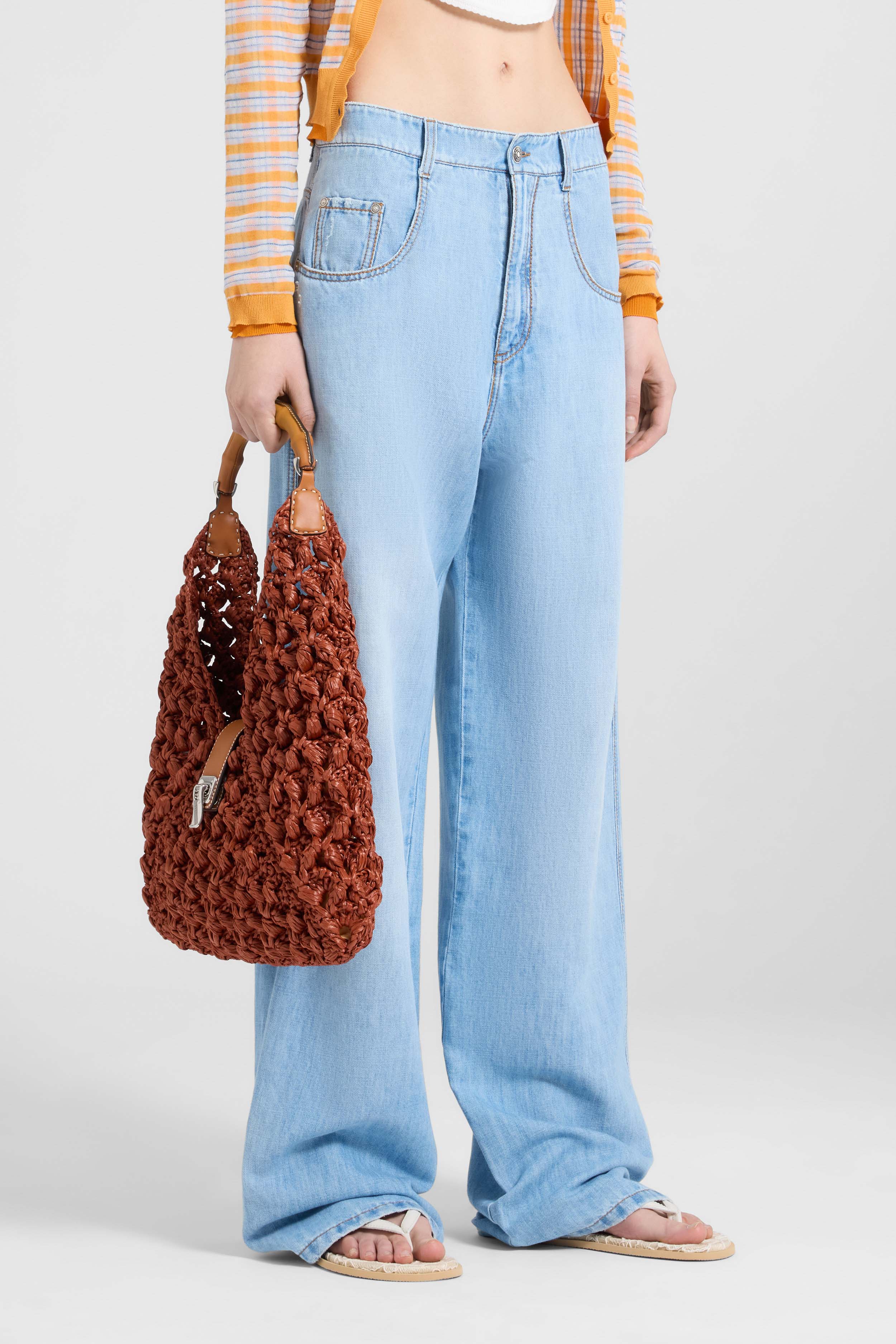 Baggy trousers in chambray linen-cotton - Image 3