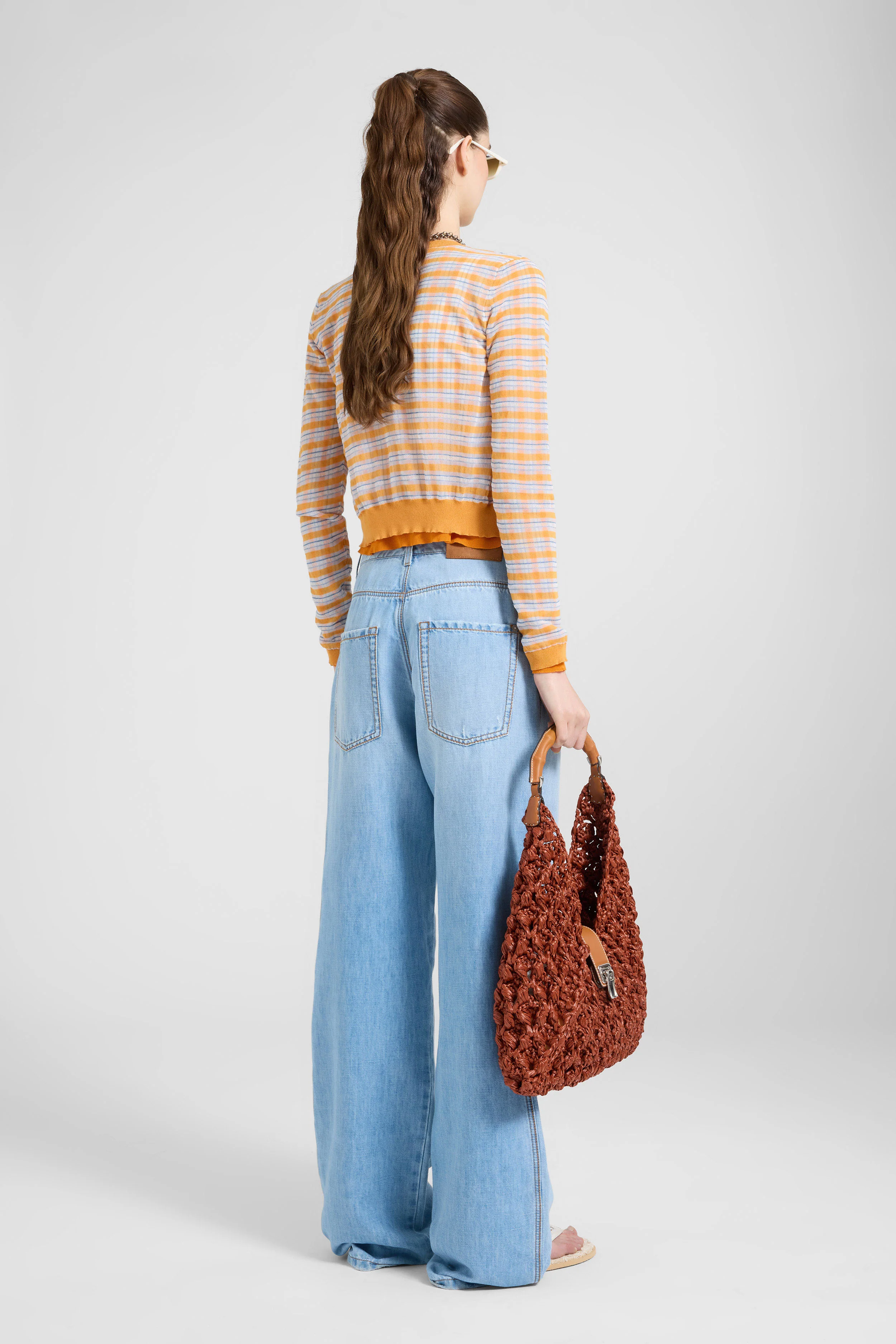 Baggy trousers in chambray linen-cotton - Image 4