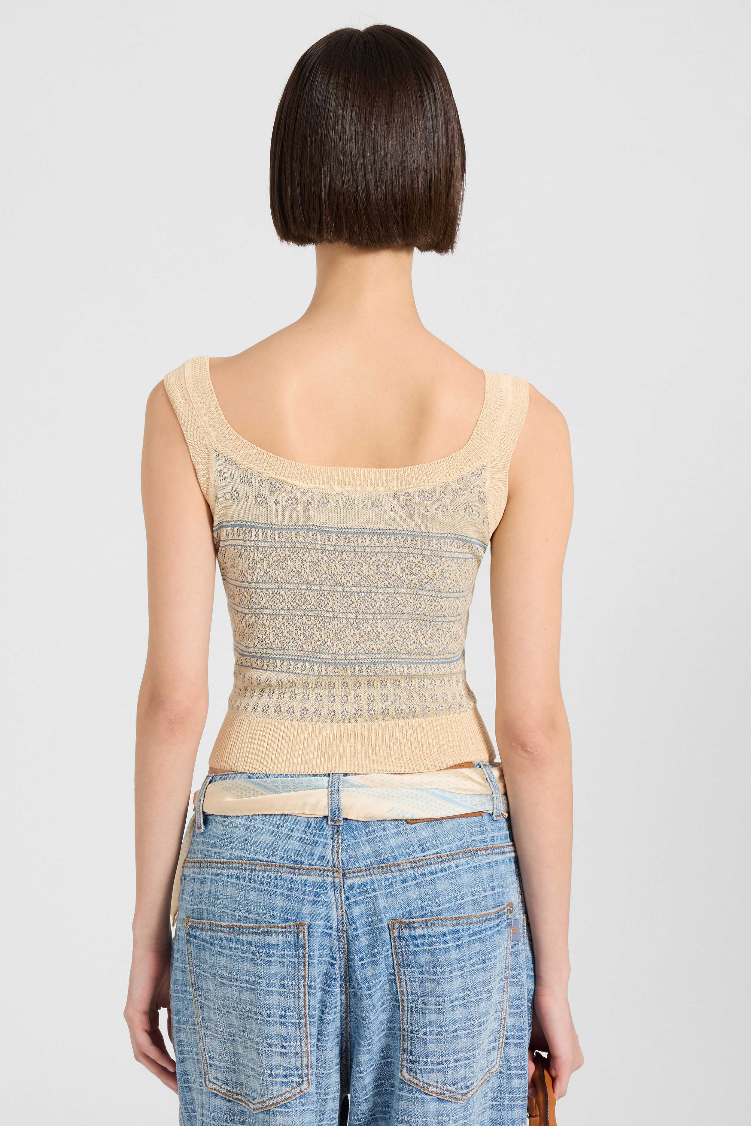 Bandana jacquard top in silk, cotton, and viscose - Image 4