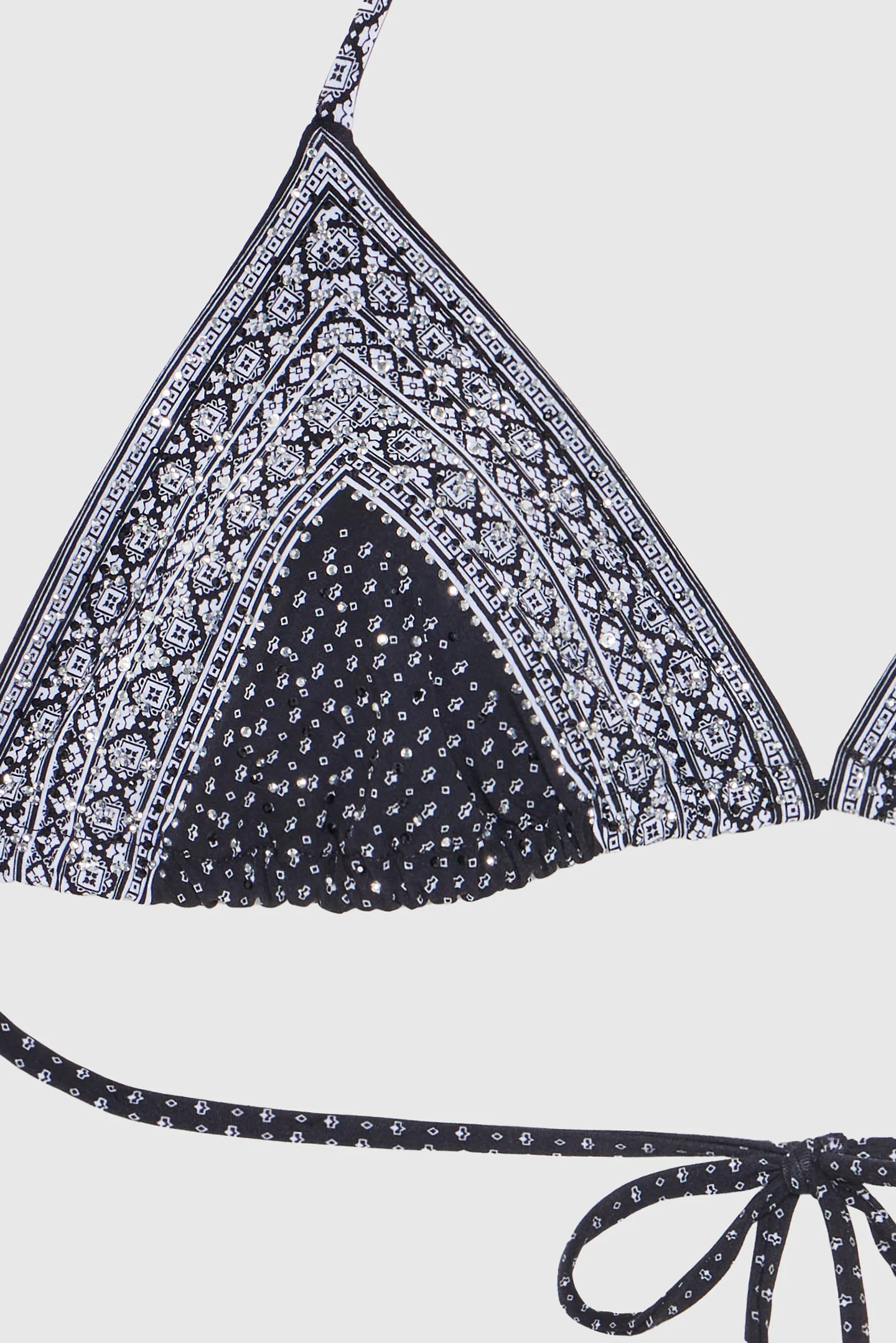 Bandana print triangle bikini with crystals - Image 3