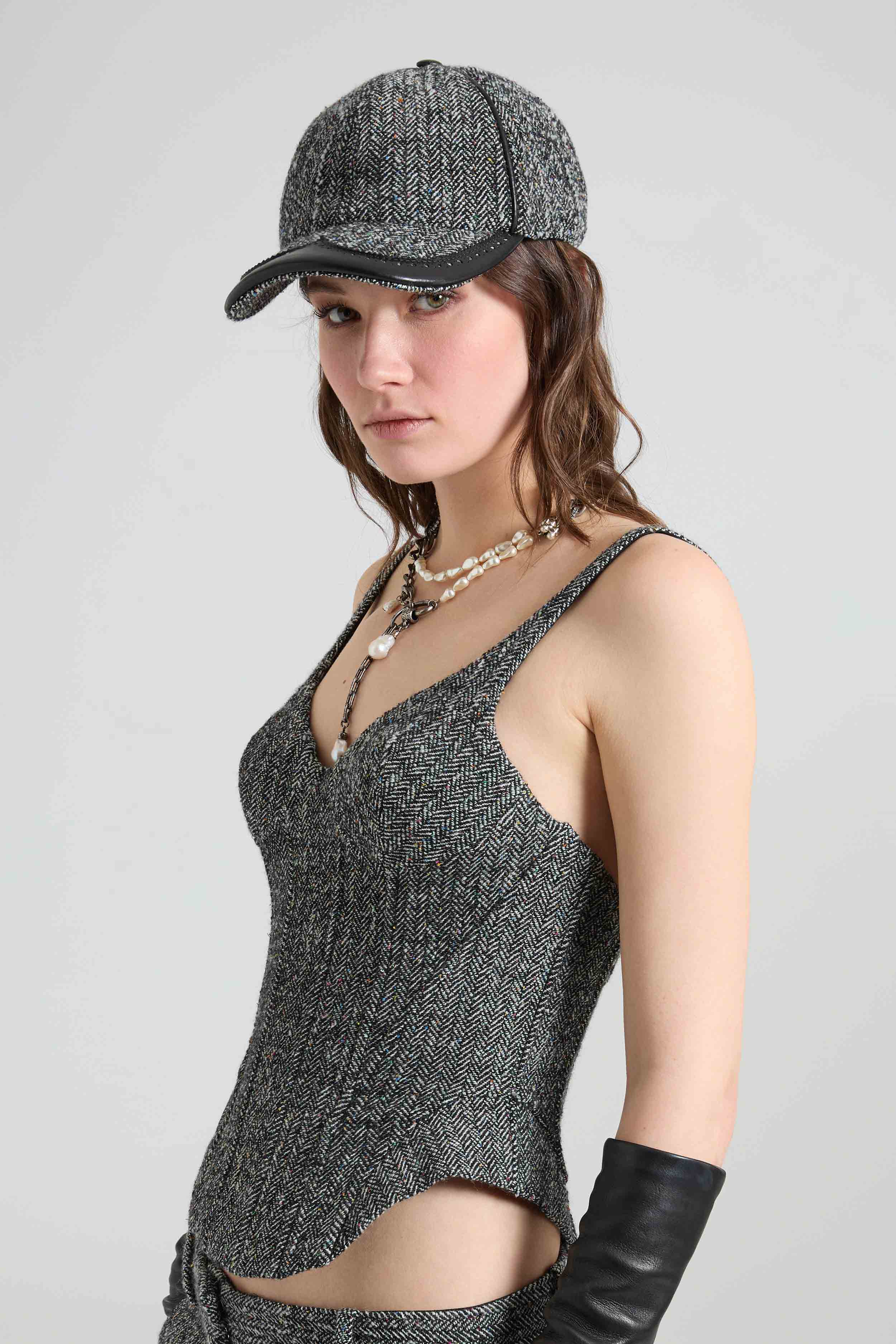 Baseball Cap in Virgin Wool Blend with Resca Jacquard Pattern - Image 2