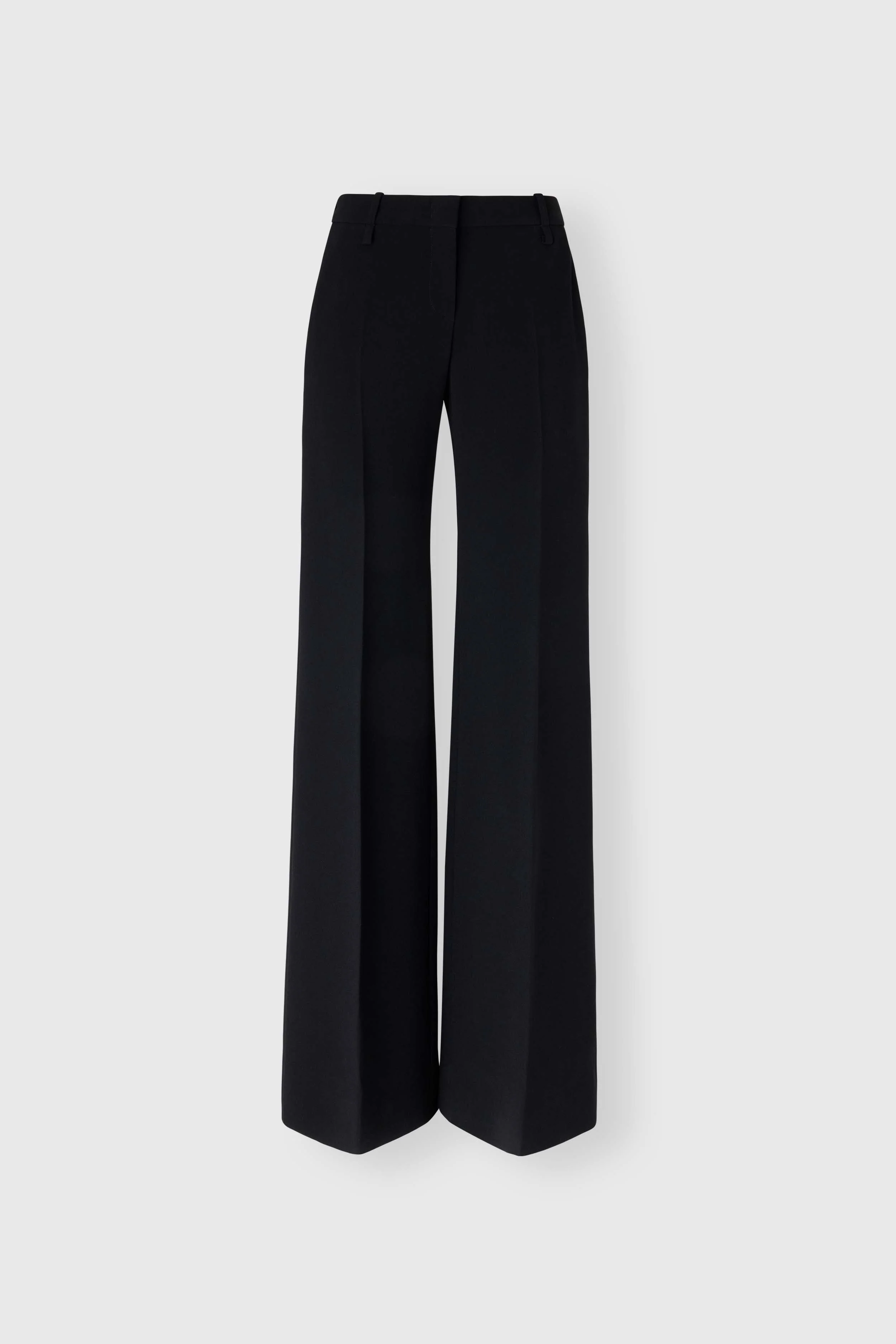 Black Interlock Bootcut Trousers