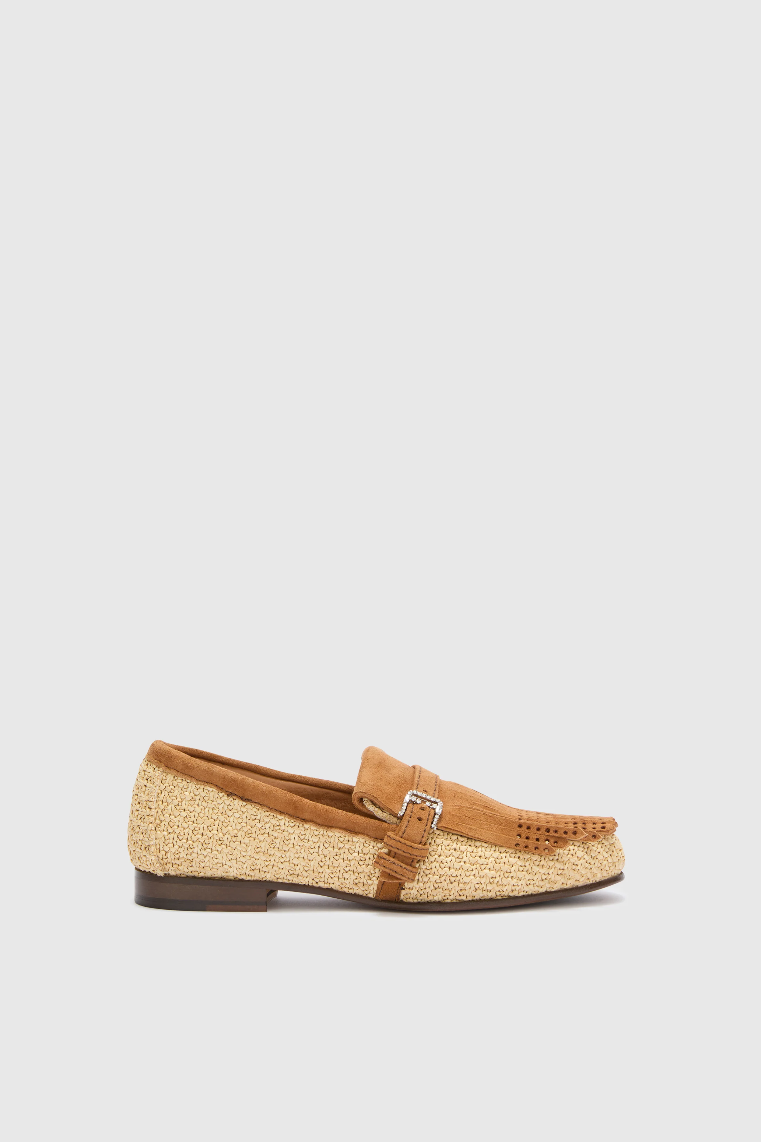College loafer in woven raffia