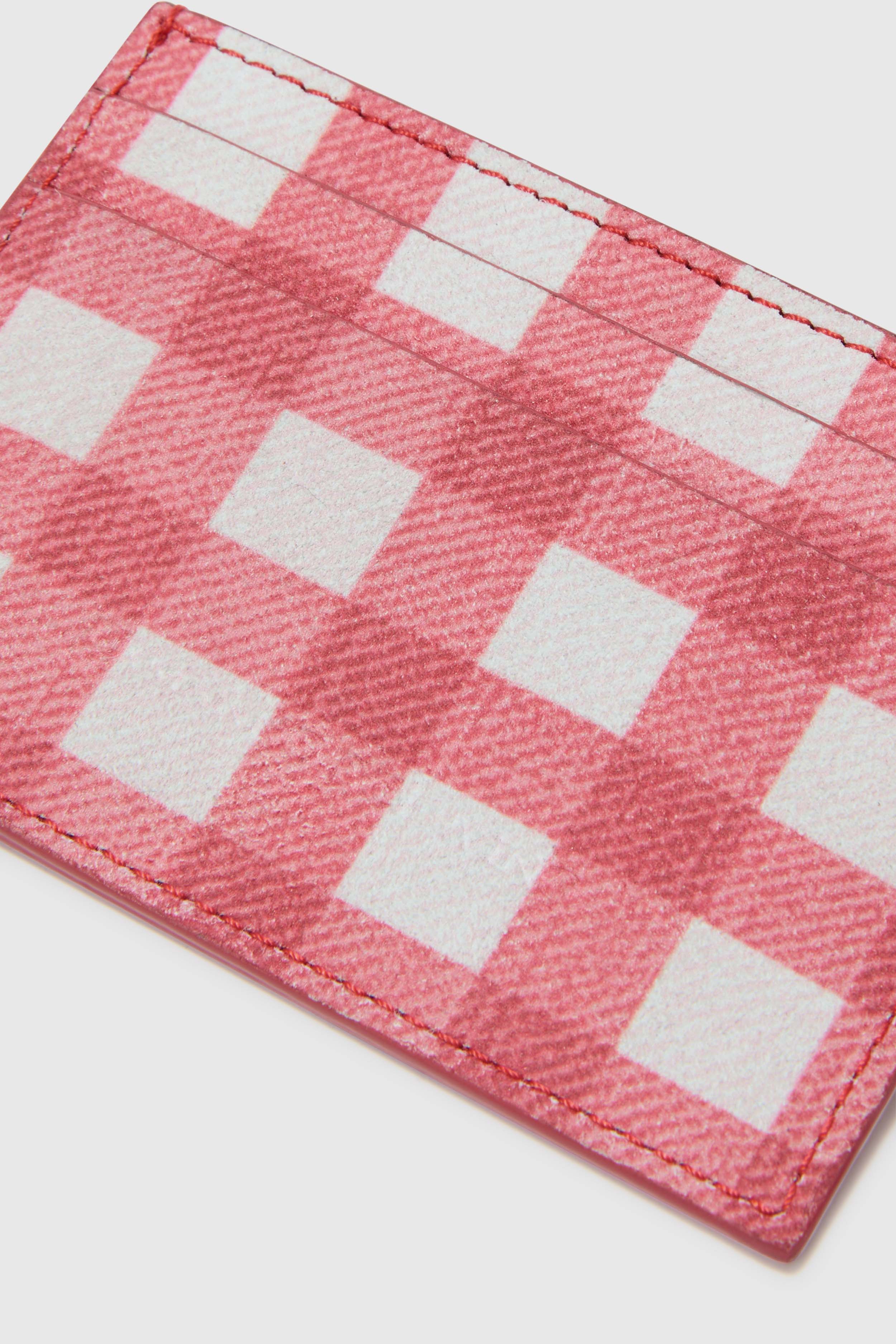 Compact Cardholder in Vichy Printed Suede - Image 2
