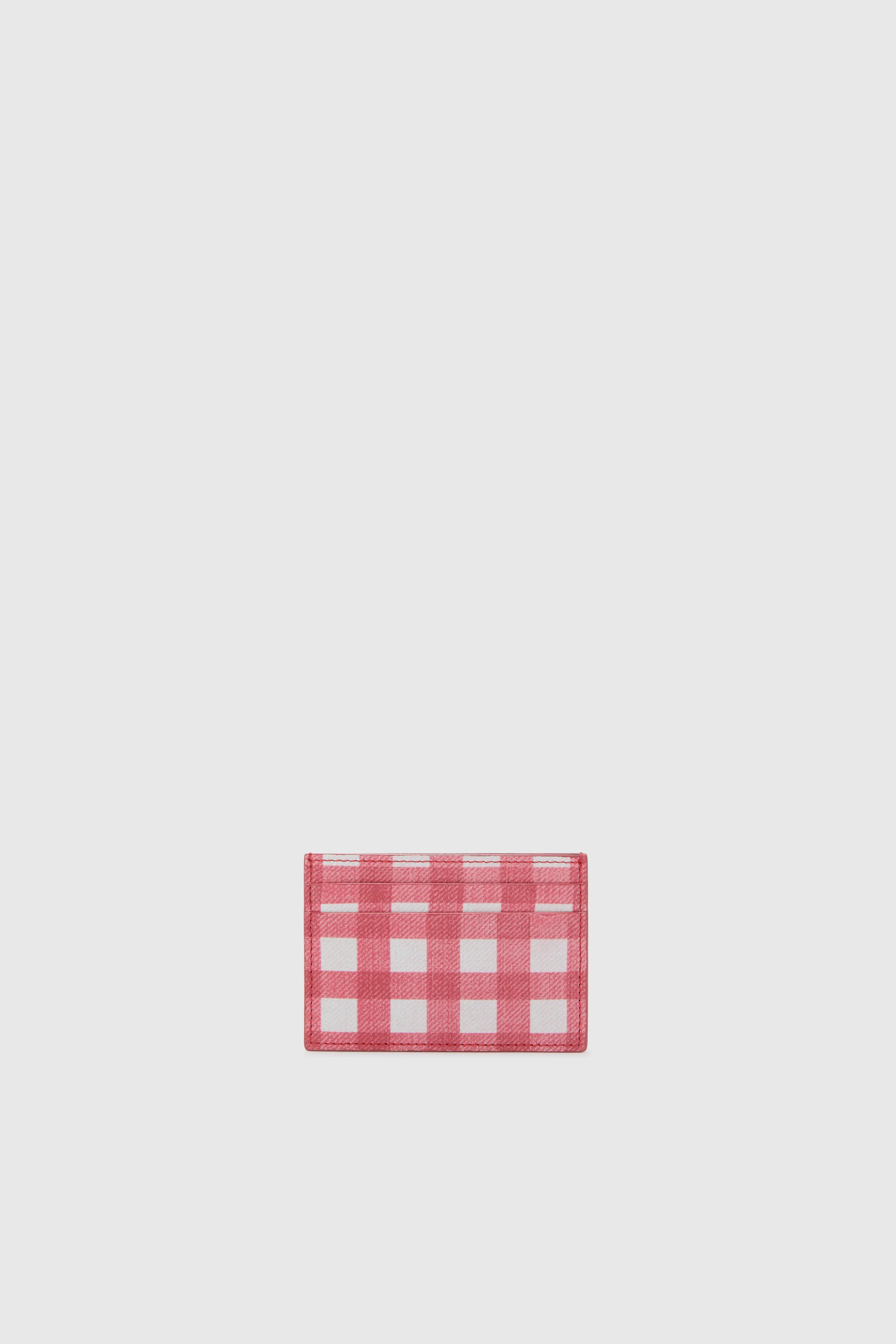 Compact Cardholder in Vichy Printed Suede - Image 3
