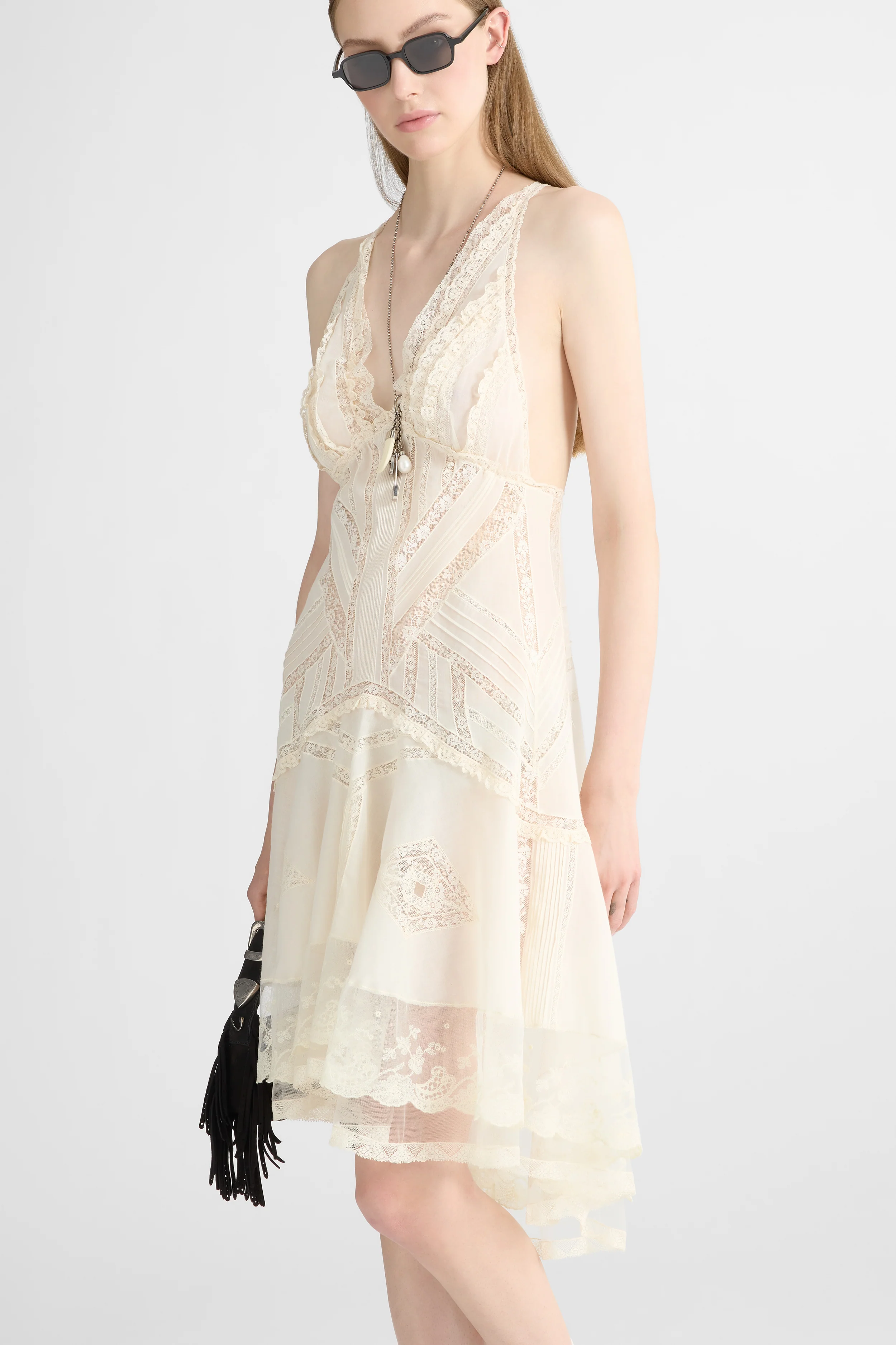 Cotton Muslin and Valencienne Lace Dress - Image 4