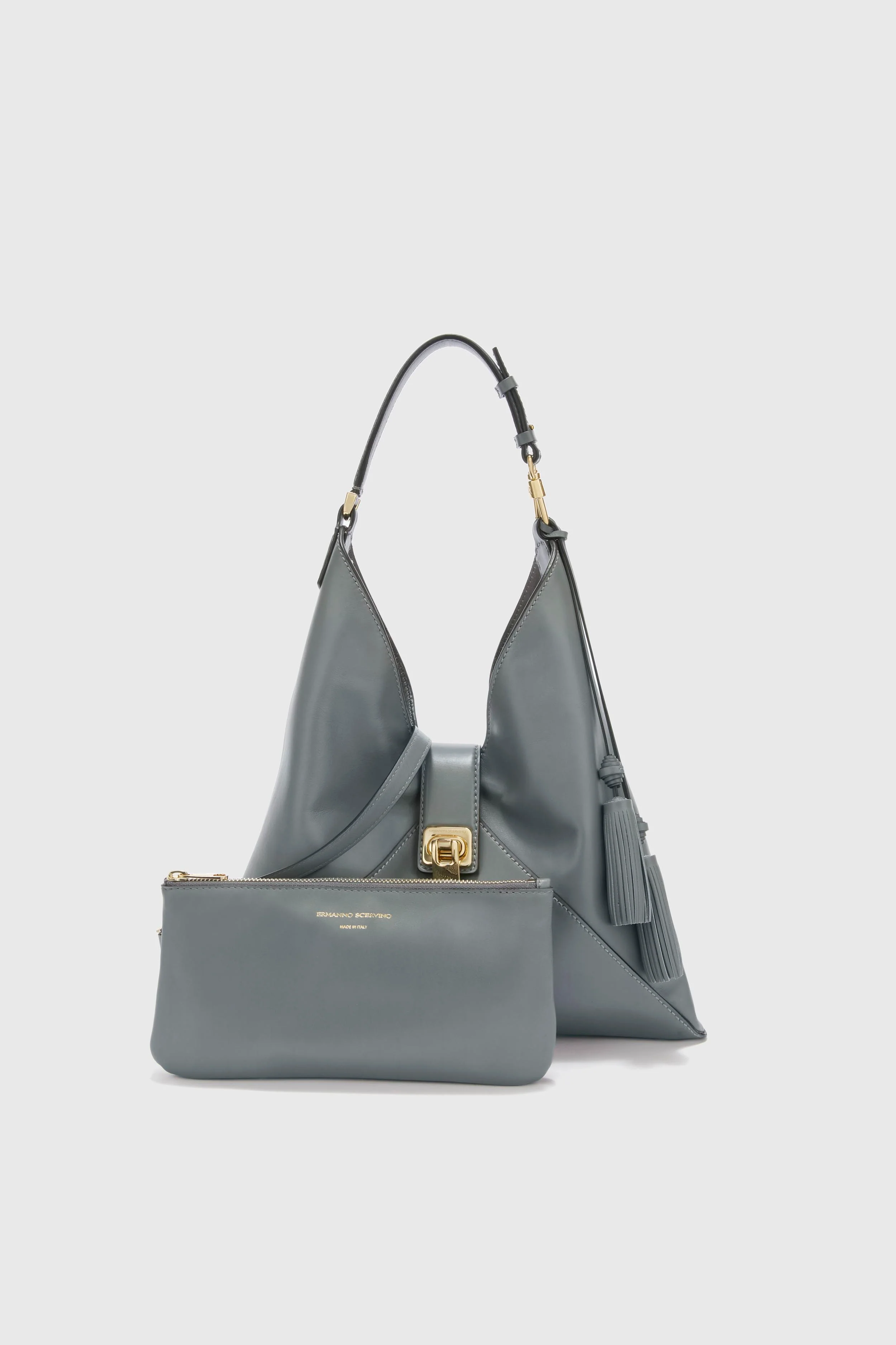 Dark grey smooth calfskin Clio bag - Image 3
