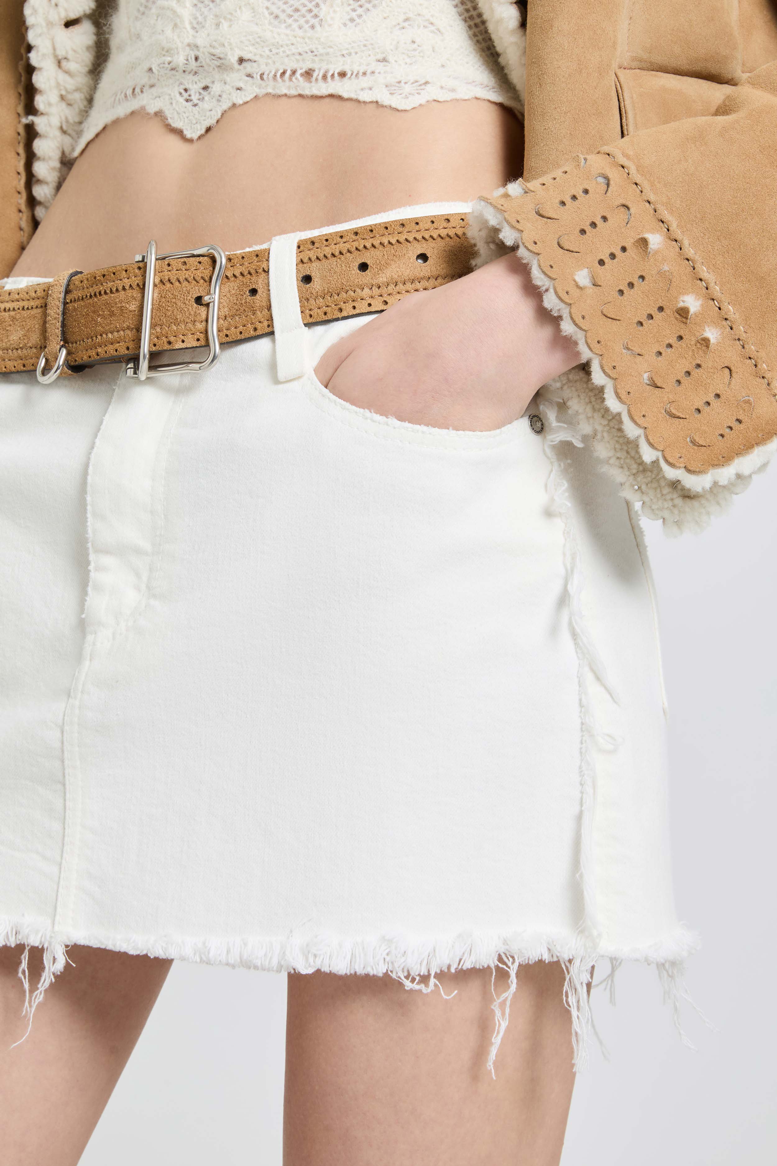 Denim Mini Skirt in Cotton and Modal Blend - Image 4