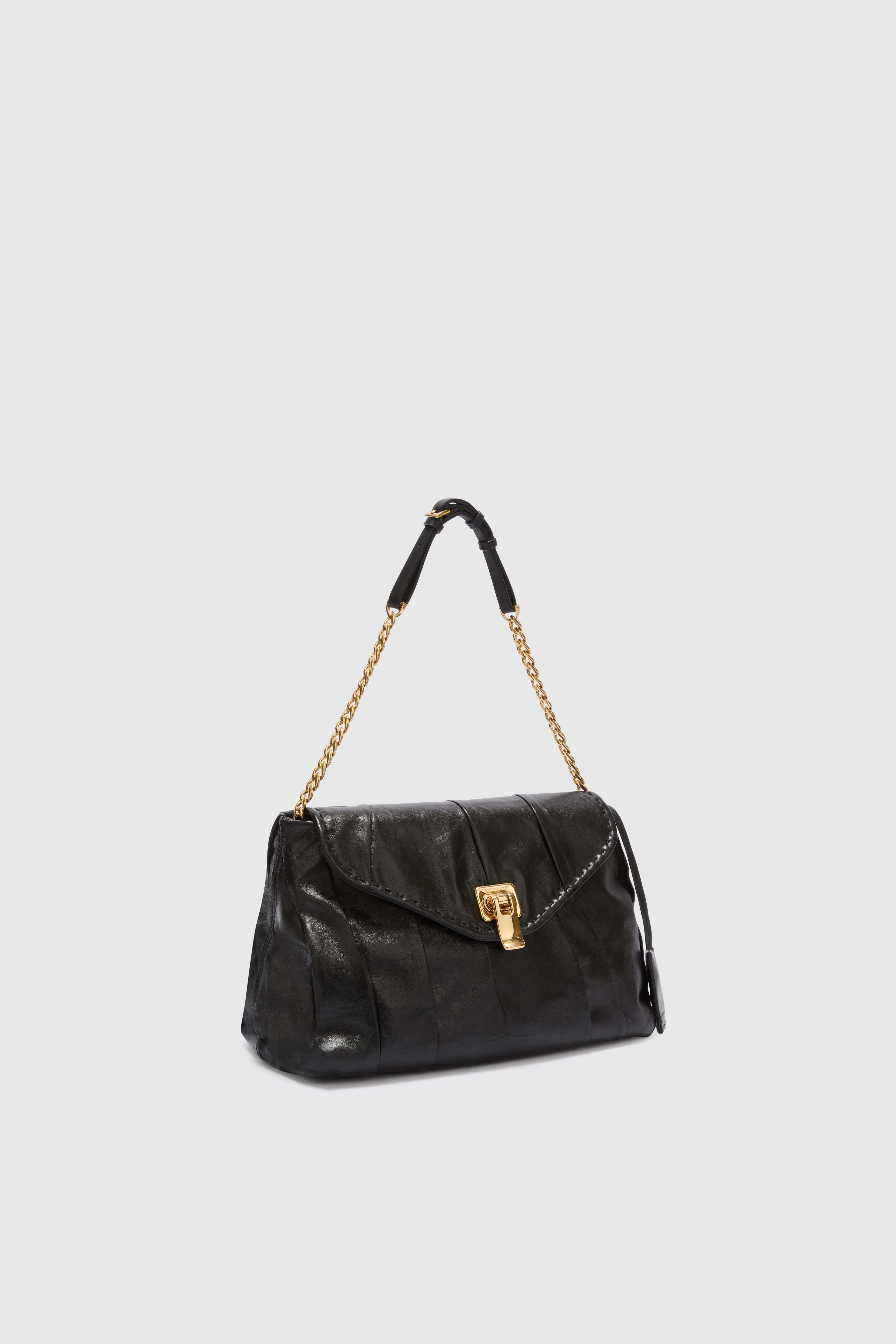 Joy shoulder bag with flap and chain handle - Image 3