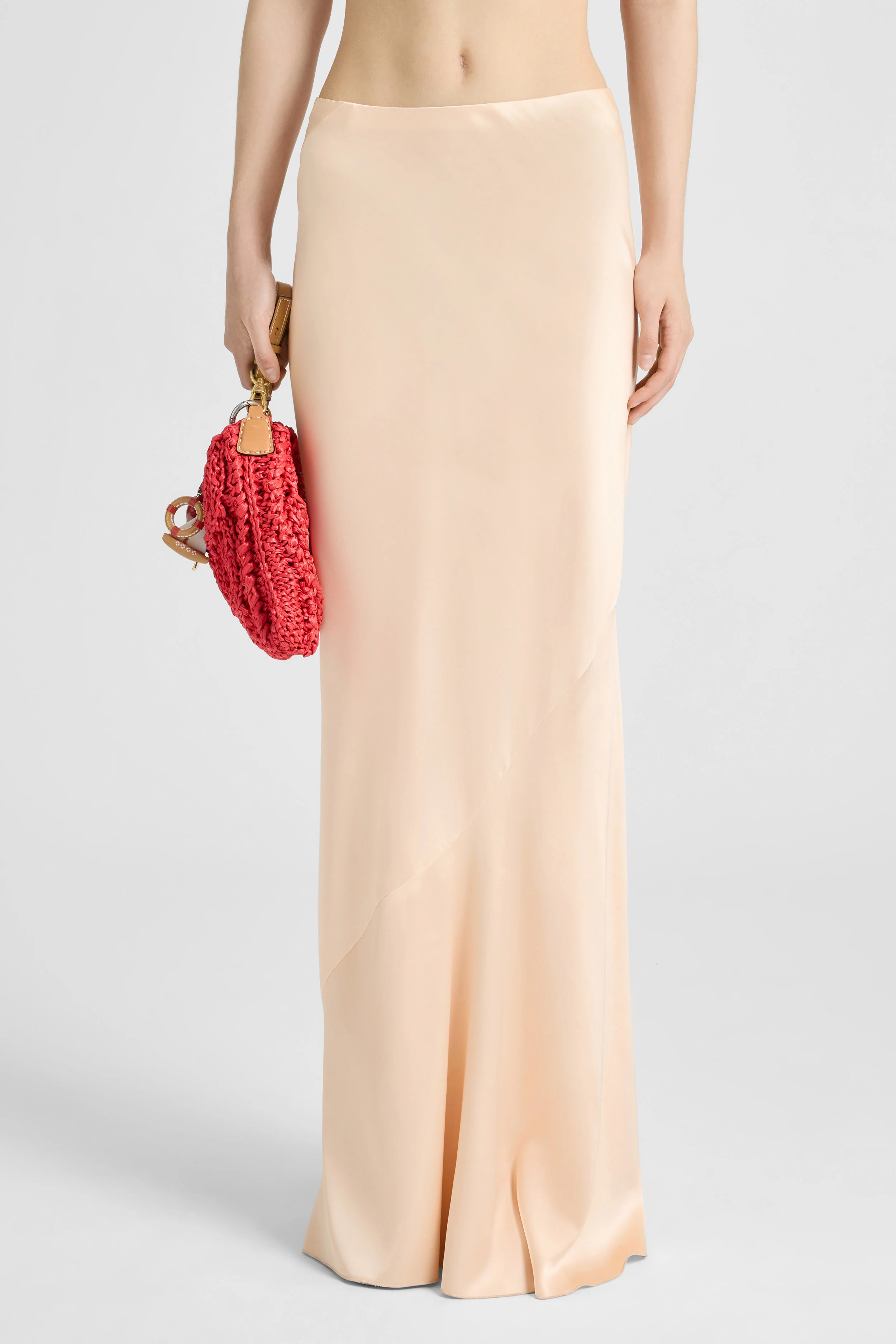 Long Skirt in Matte Viscose Satin - Image 4