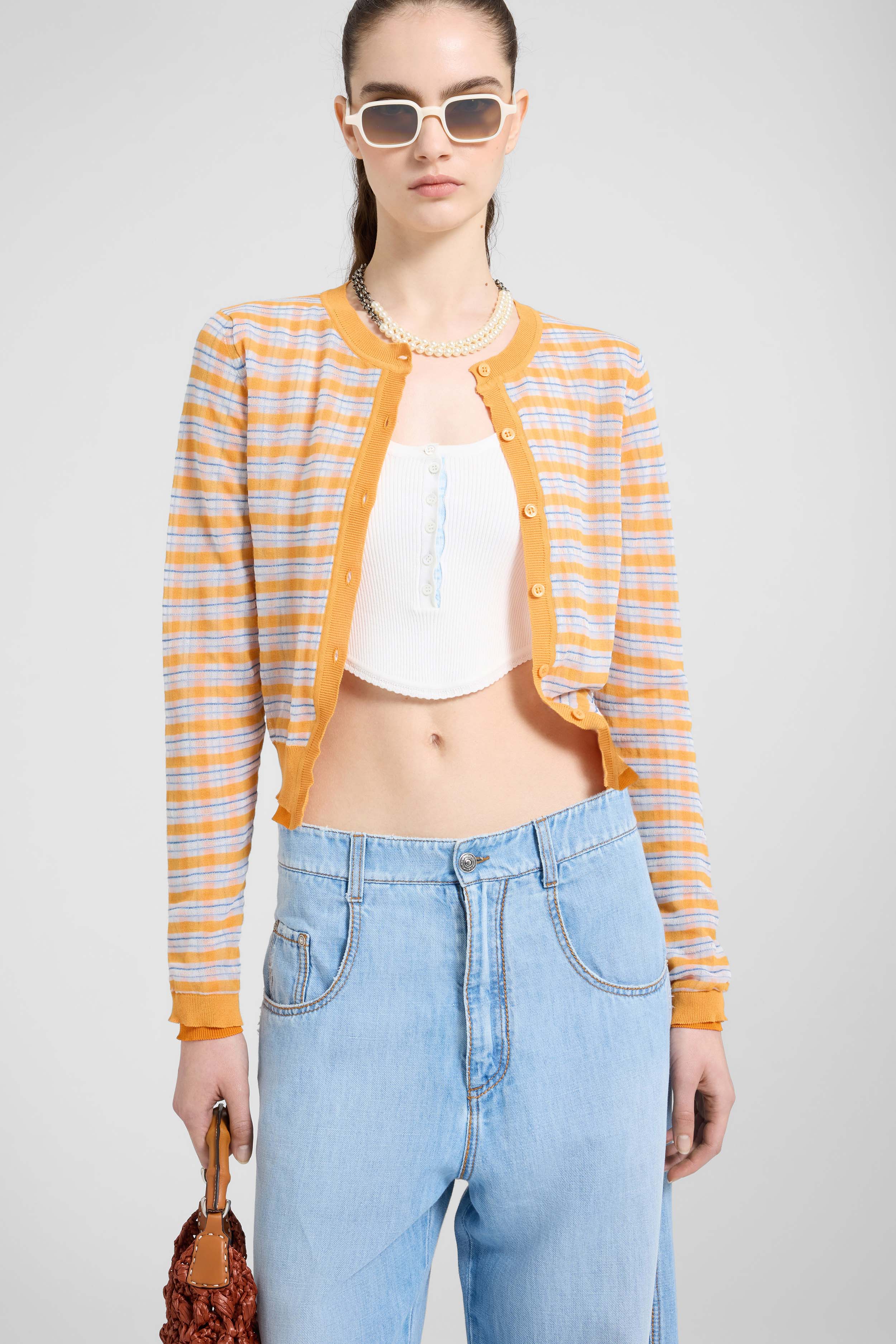 Long-sleeve cardigan with front button closure - Image 3