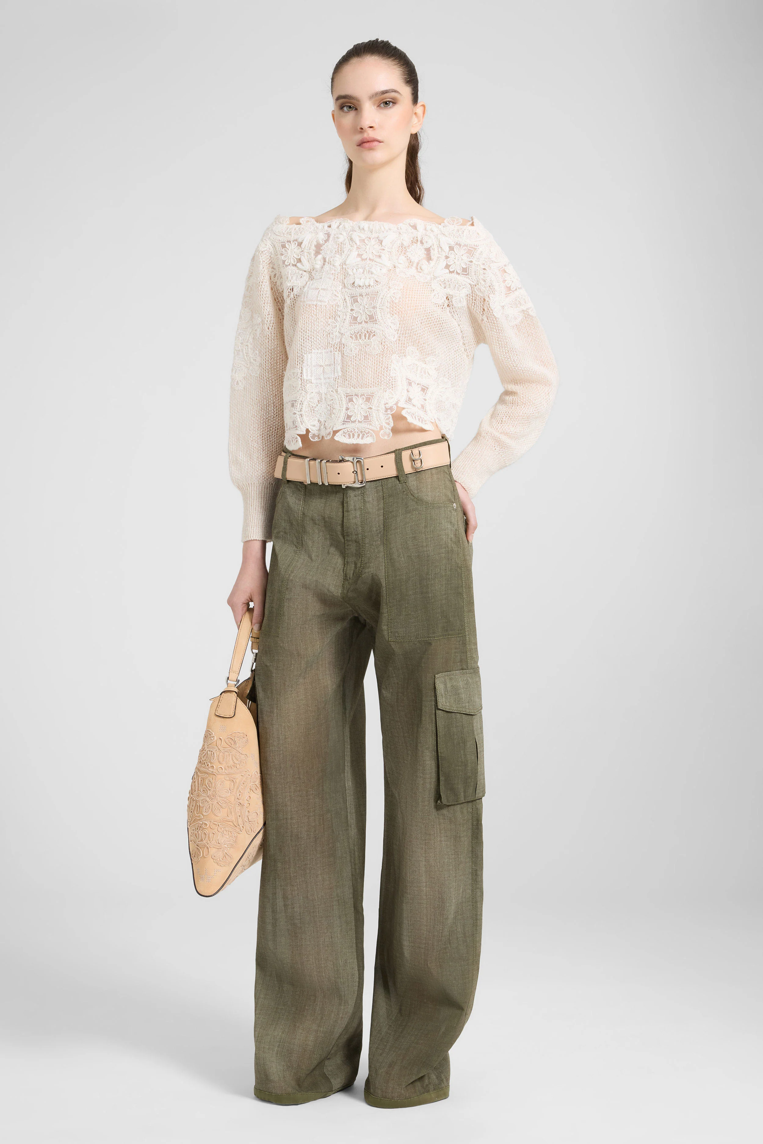 Long-sleeve sweater in cashmere and linen - Image 2