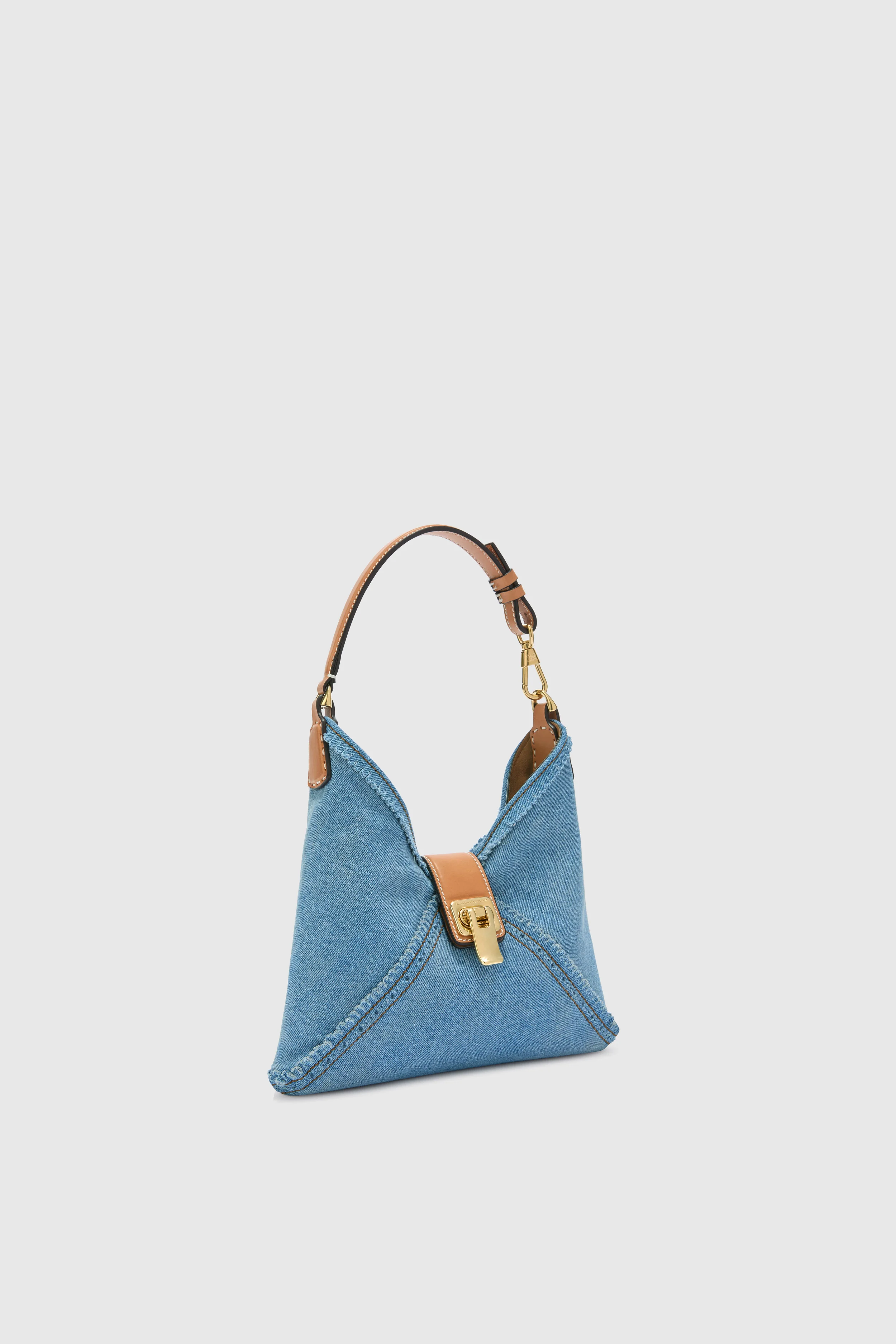 Mini Clio bag in denim with perforated edges - Image 3
