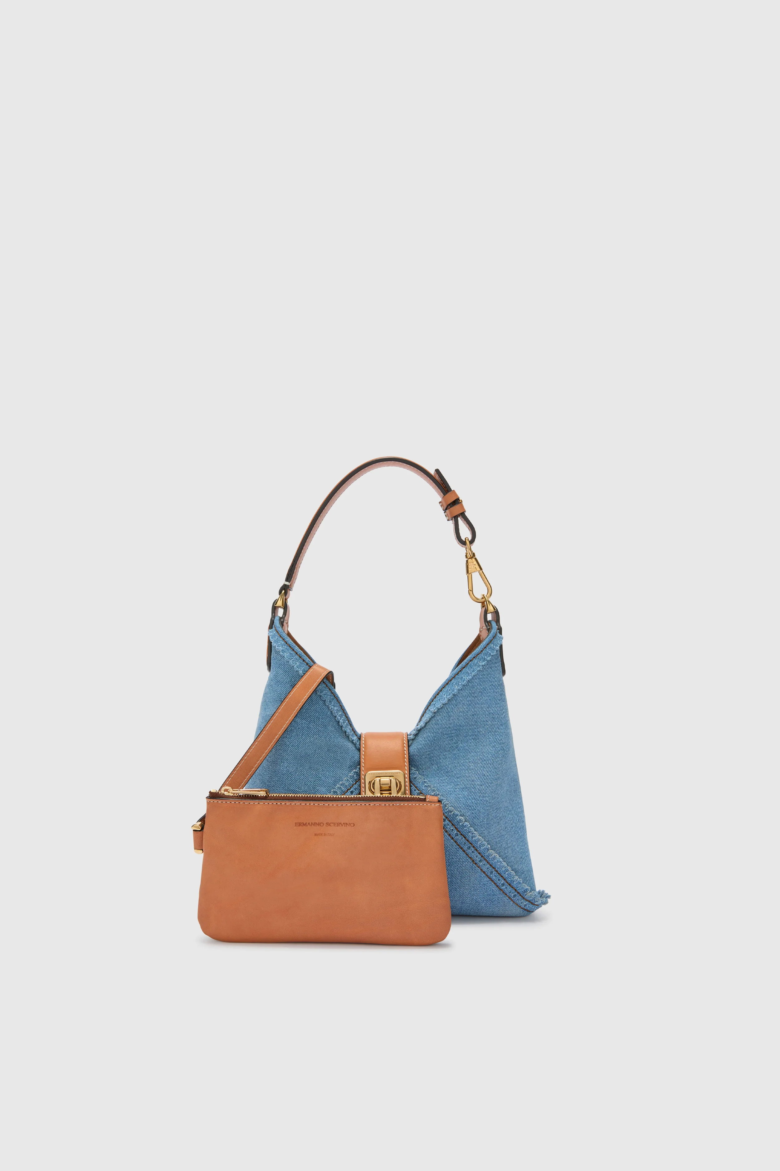 Mini Clio bag in denim with perforated edges - Image 4