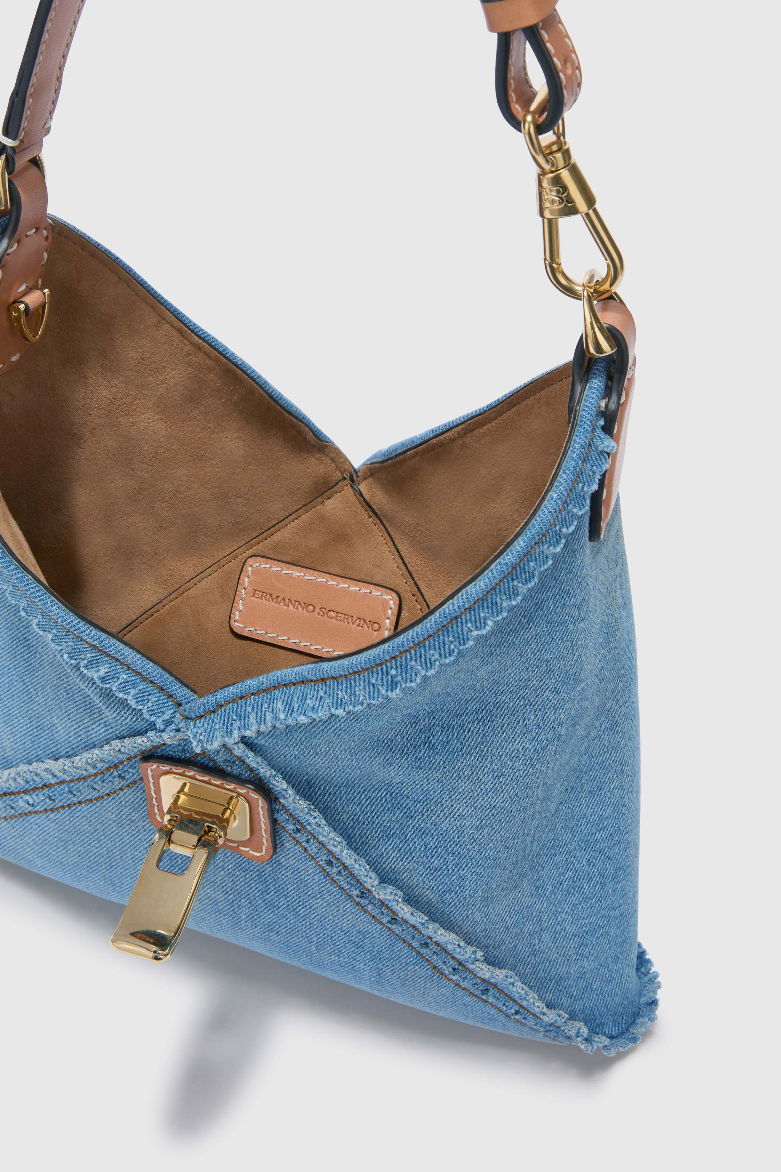 Mini Clio bag in denim with perforated edges - Image 5