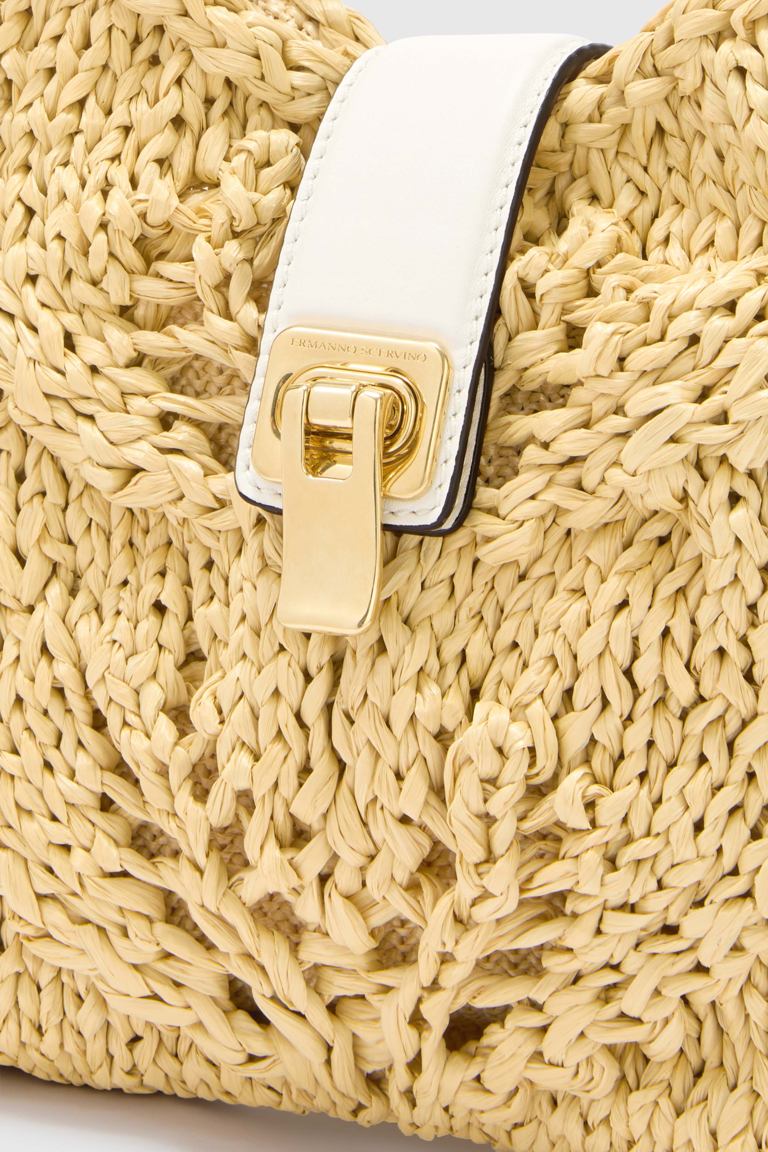 Mini Clio bag in natural raffia - Image 4