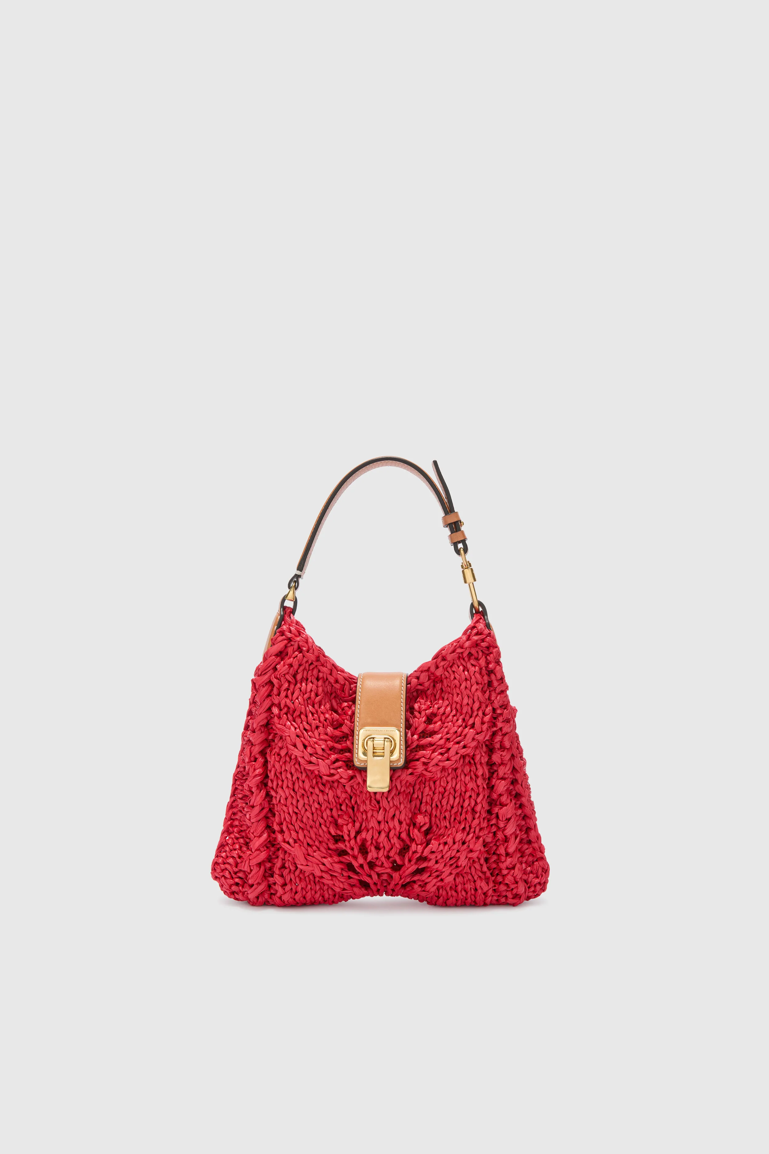 Mini Clio bag in red raffia