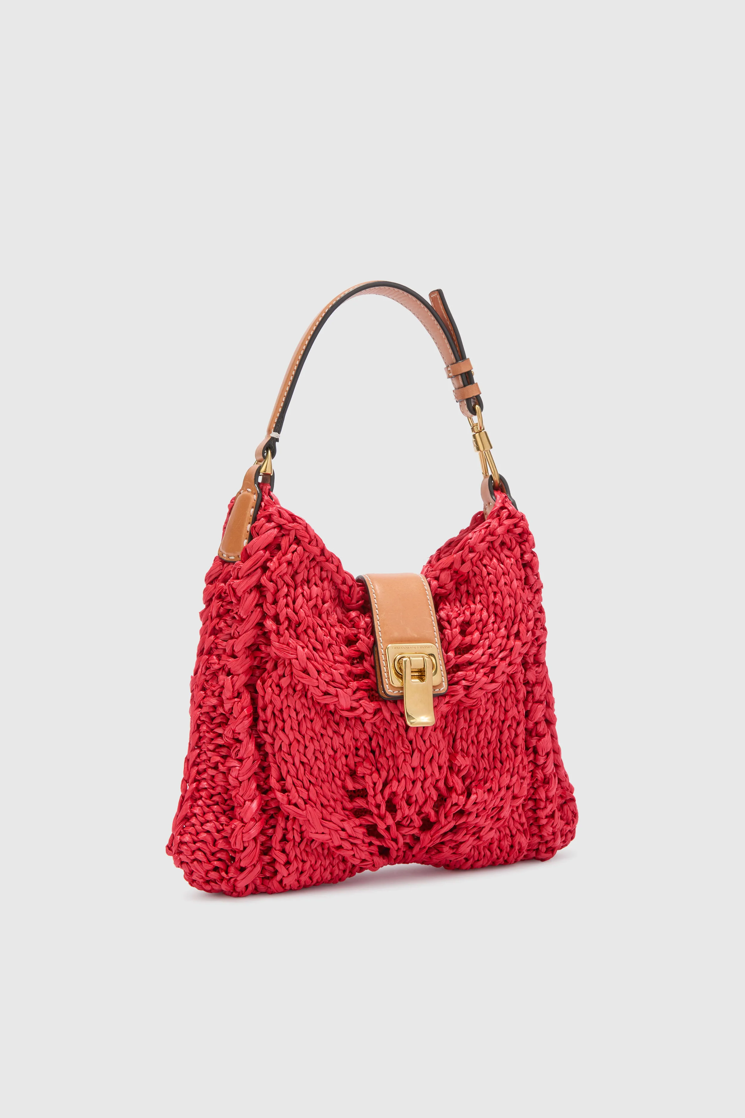 Mini Clio bag in red raffia - Image 3