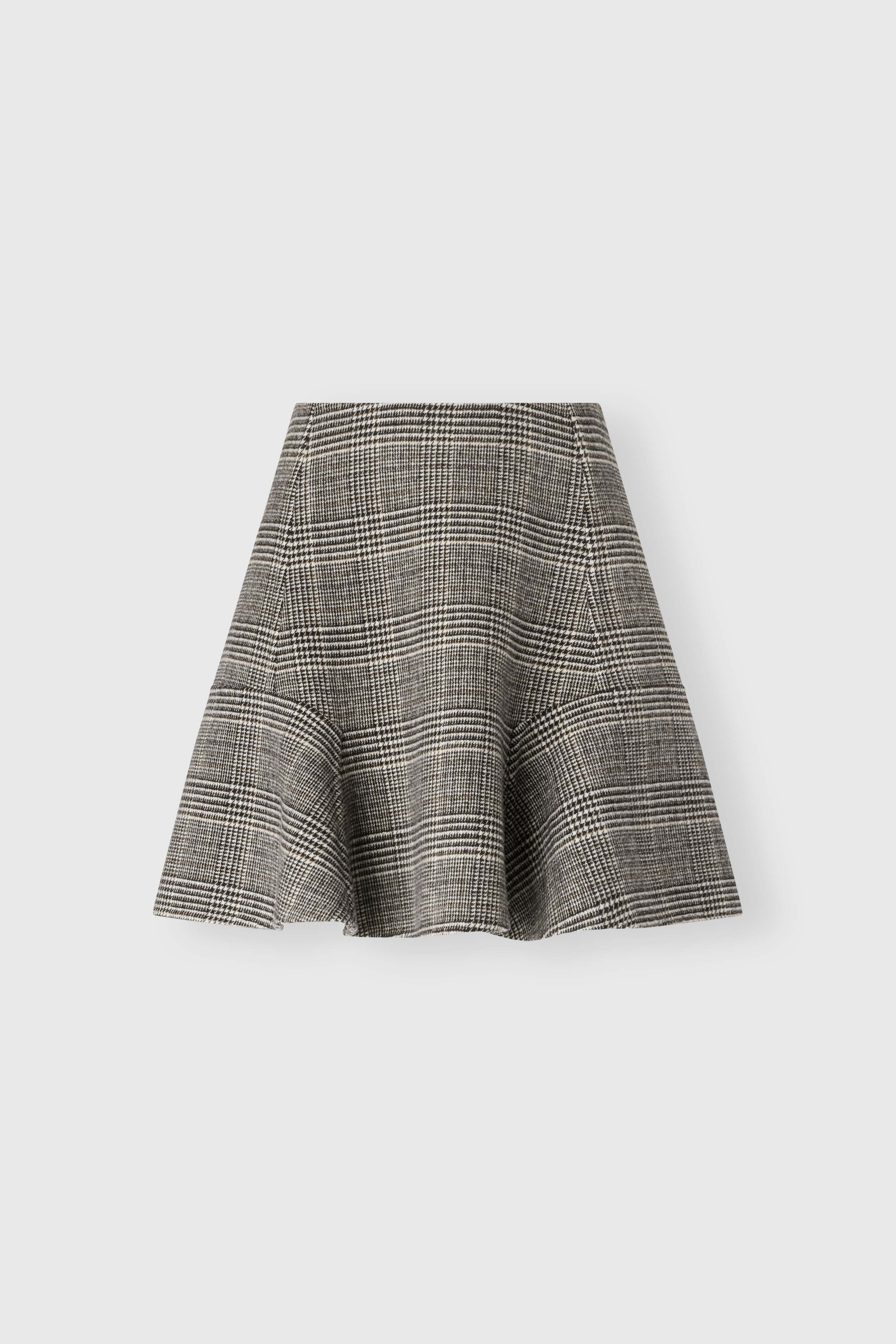 Mini skirt in double-faced wool with Prince of Wales pattern