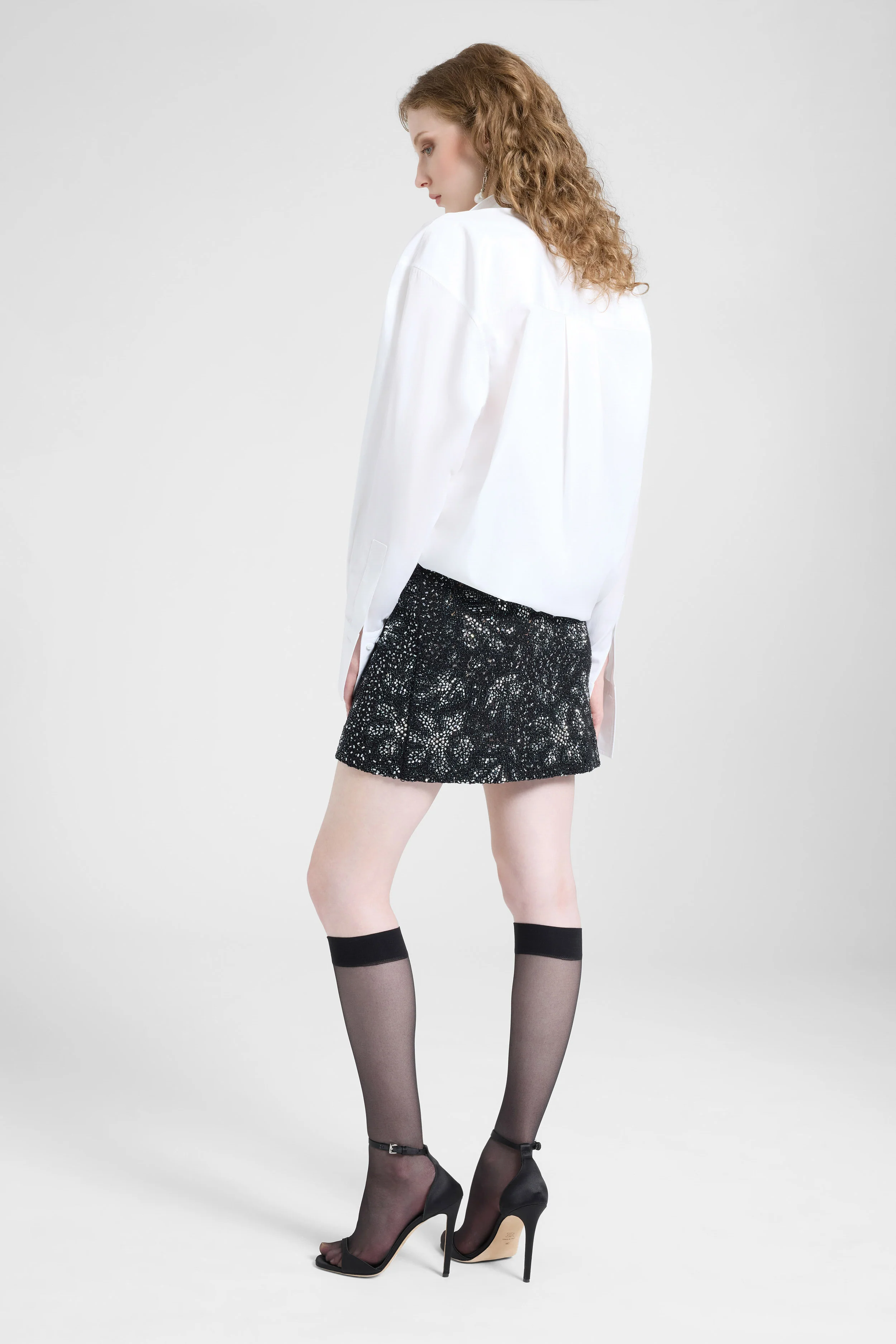 Mini skirt with hand-applied stones and crystals - Image 4