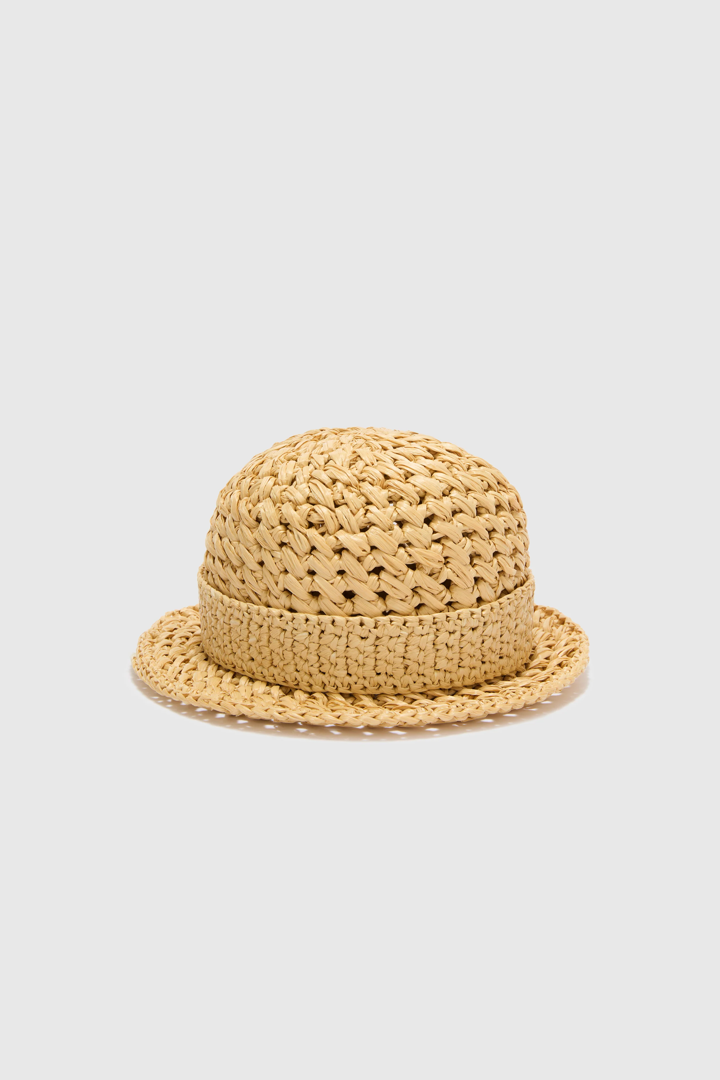 Natural raffia cloche with jewel belt - Image 3