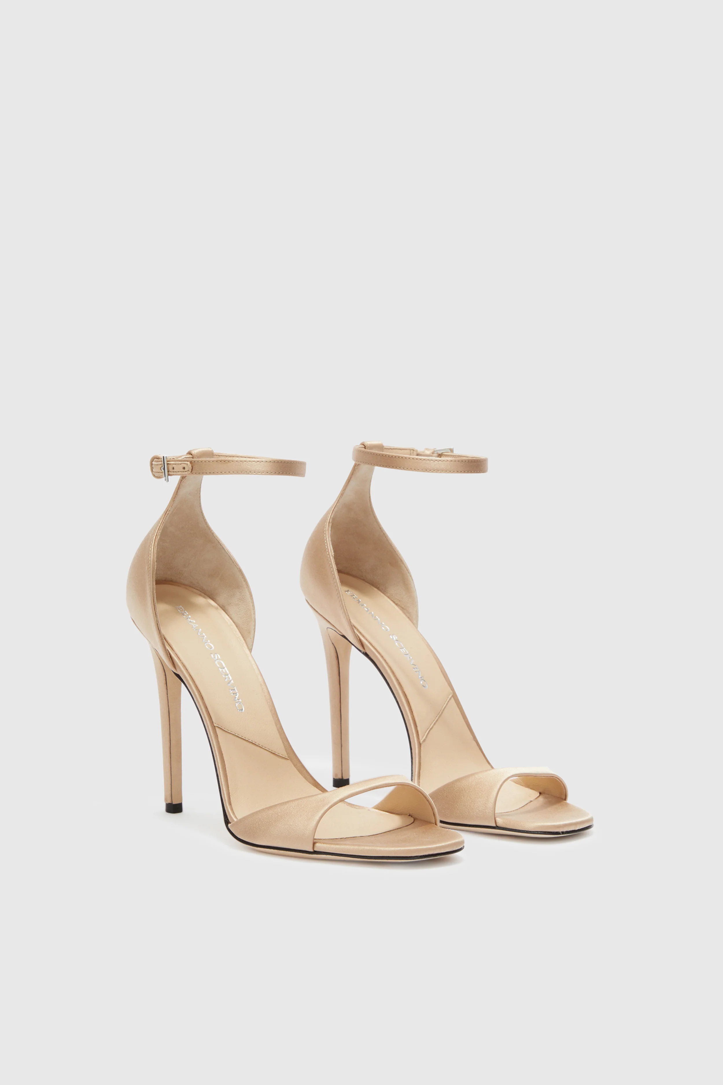 Nude satin sandal with ankle strap - Image 3