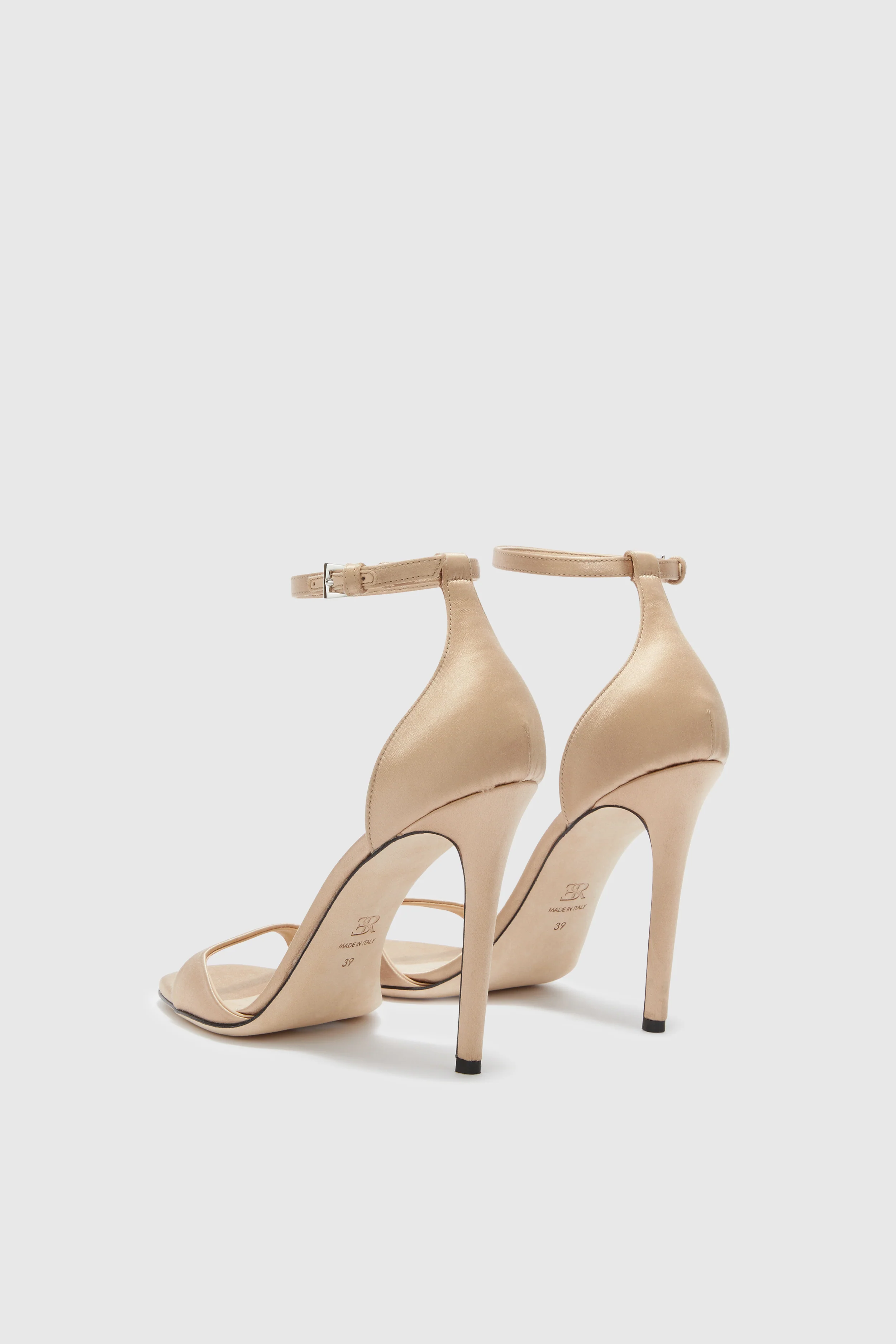 Nude satin sandal with ankle strap - Image 4