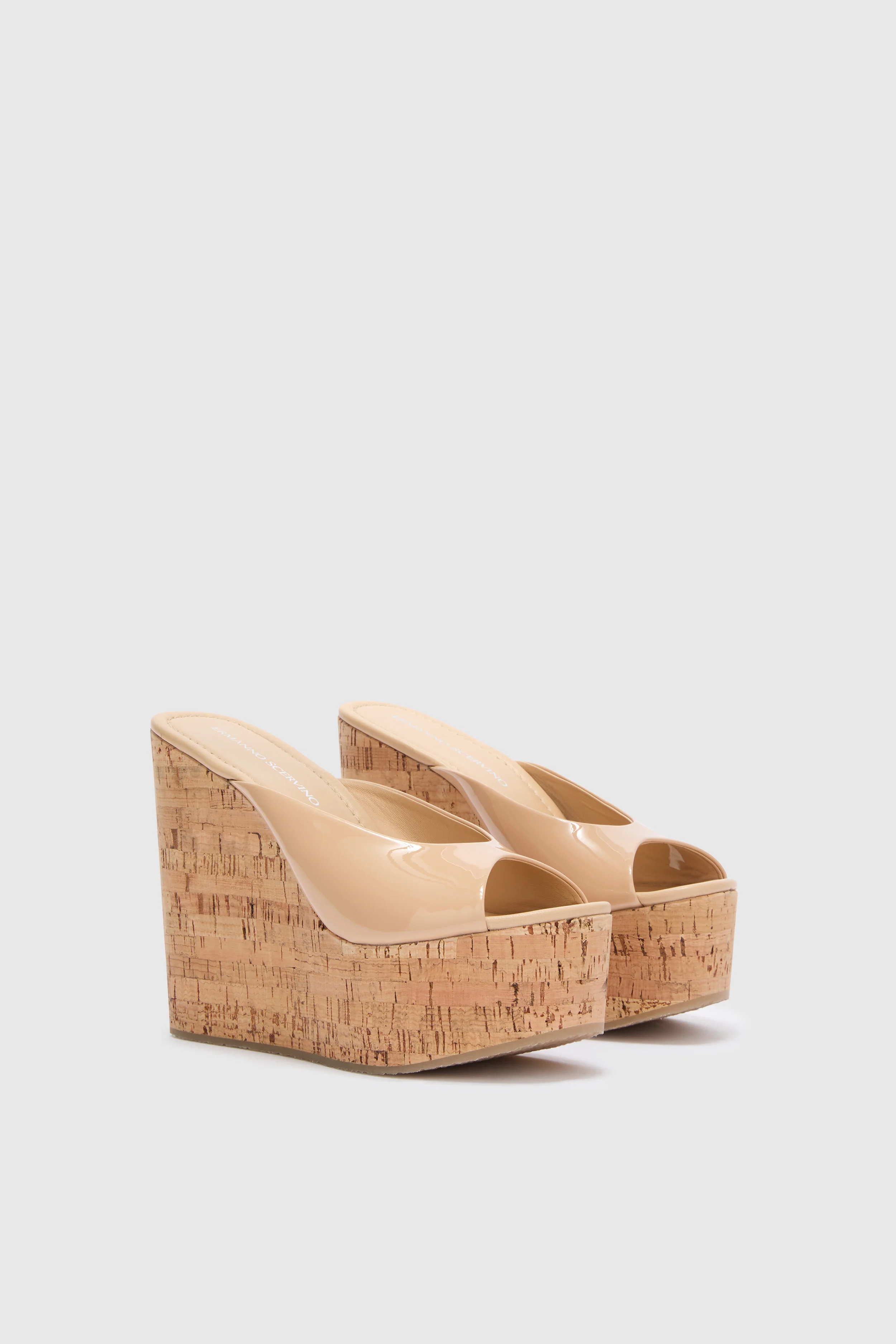 Nude smooth nappa wedge open toe sandal - Image 2