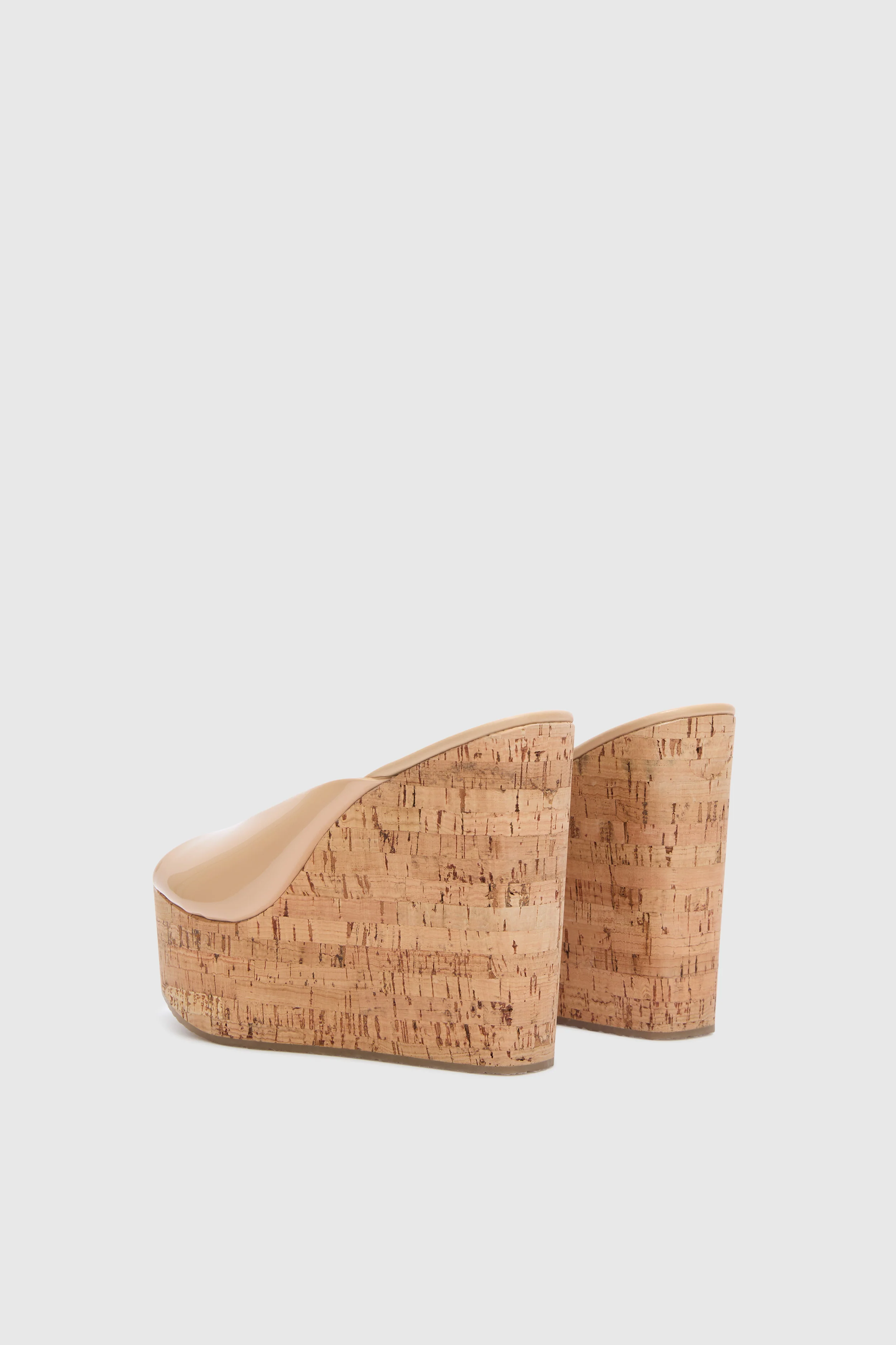 Nude smooth nappa wedge open toe sandal - Image 3