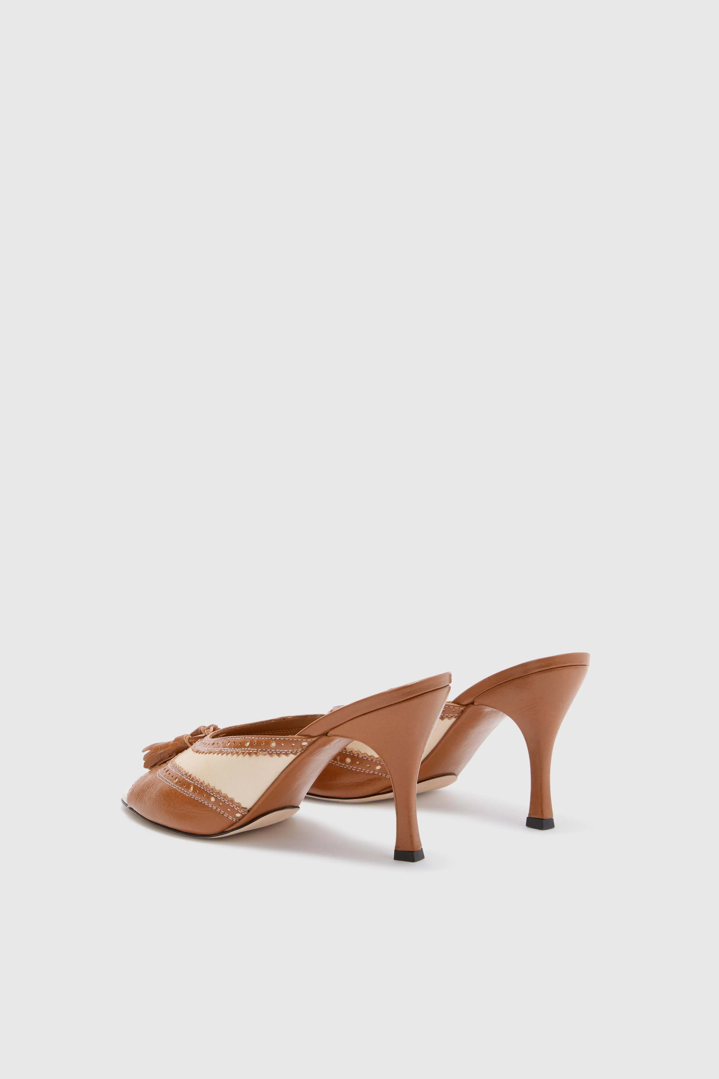 Open-Toe Mule in Bicolour Vintage Sheepskin Leather - Image 3