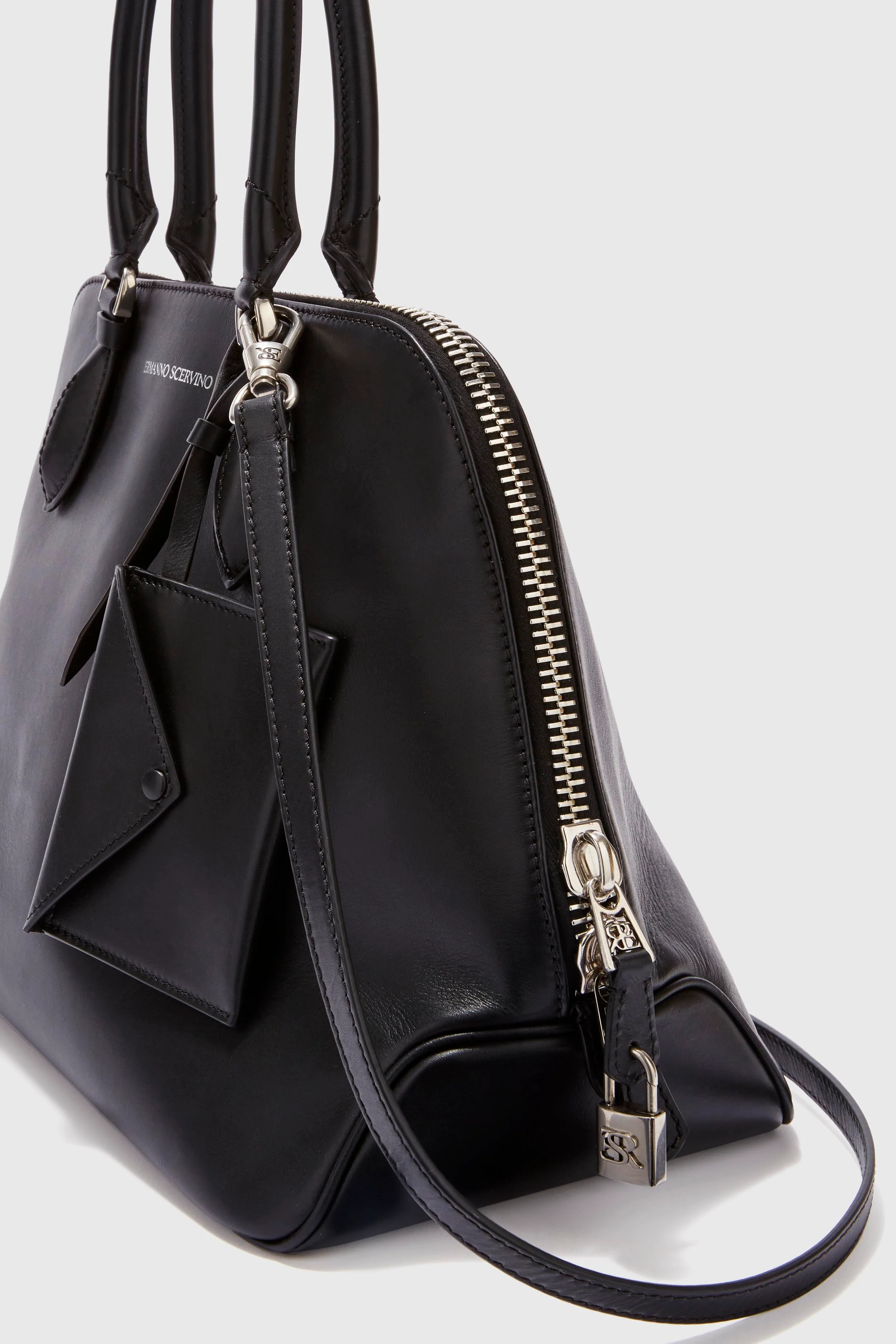 Orsetta large double handle bag in smooth calfskin - Image 3