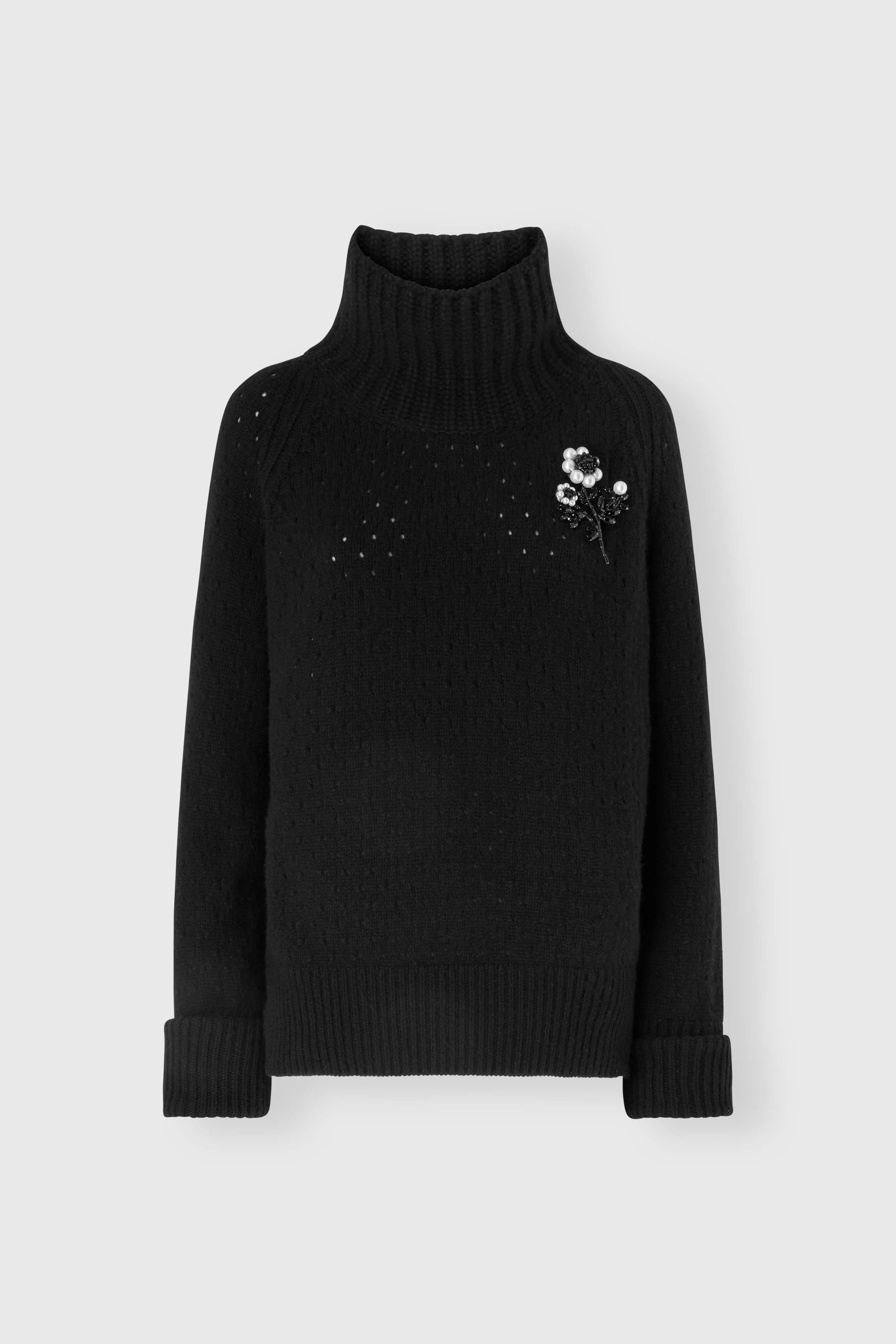 Oversized pure cashmere turtleneck sweater