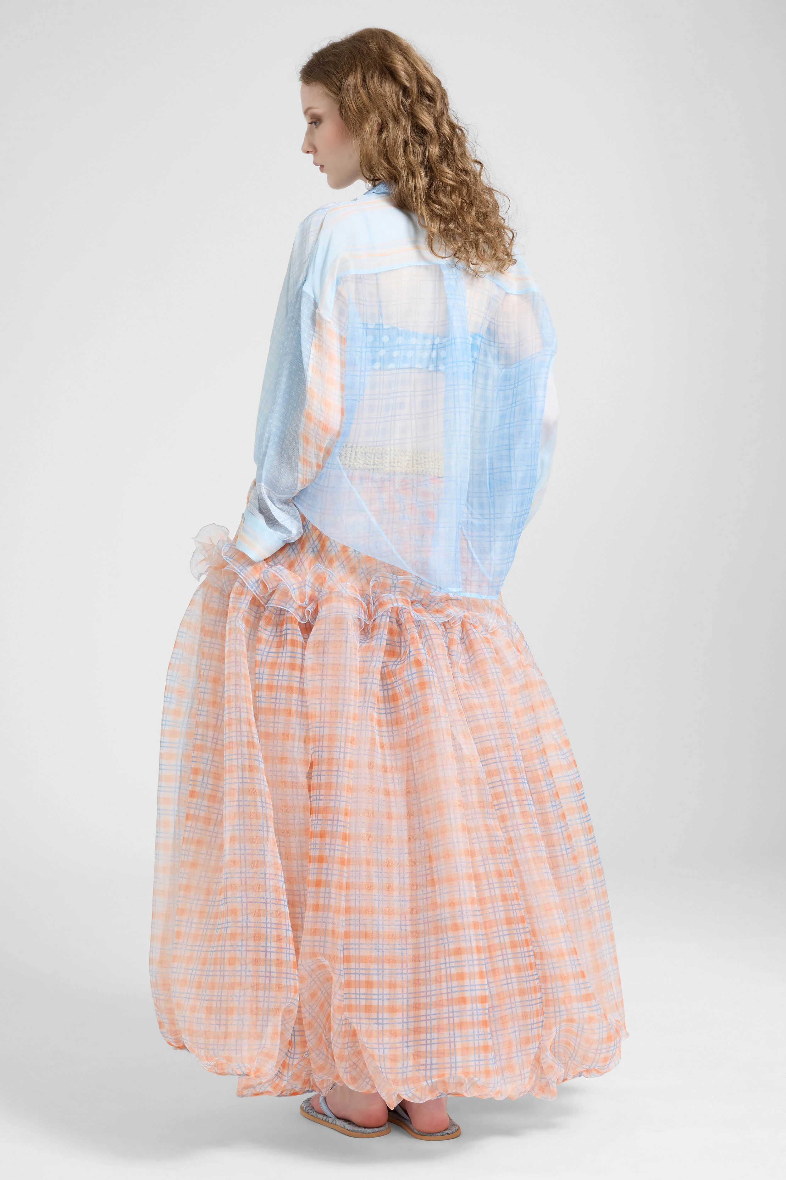 Patchwork cotton-silk muslin shirt with bandana print - Image 5