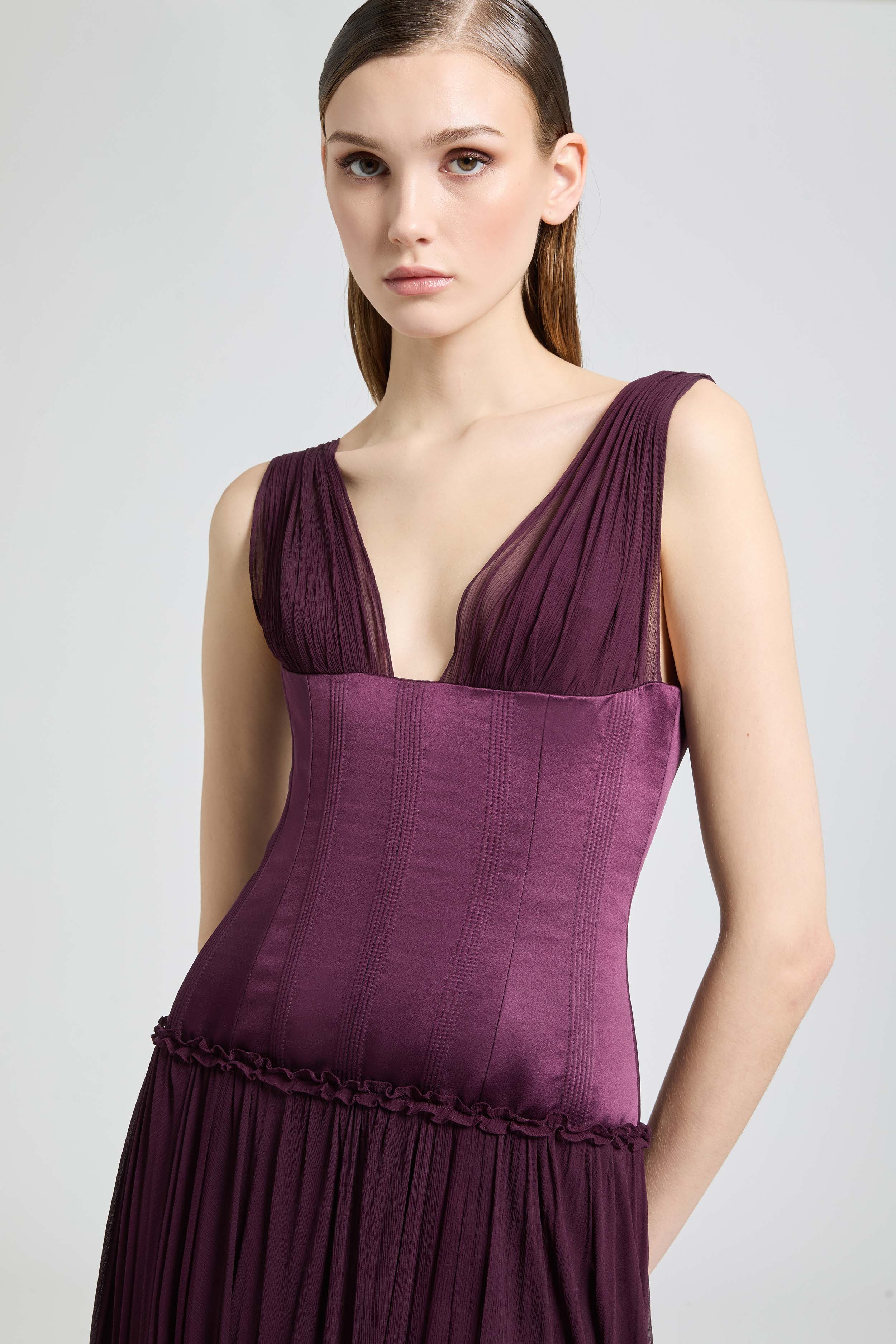 Pleated silk crépon gown - Image 3