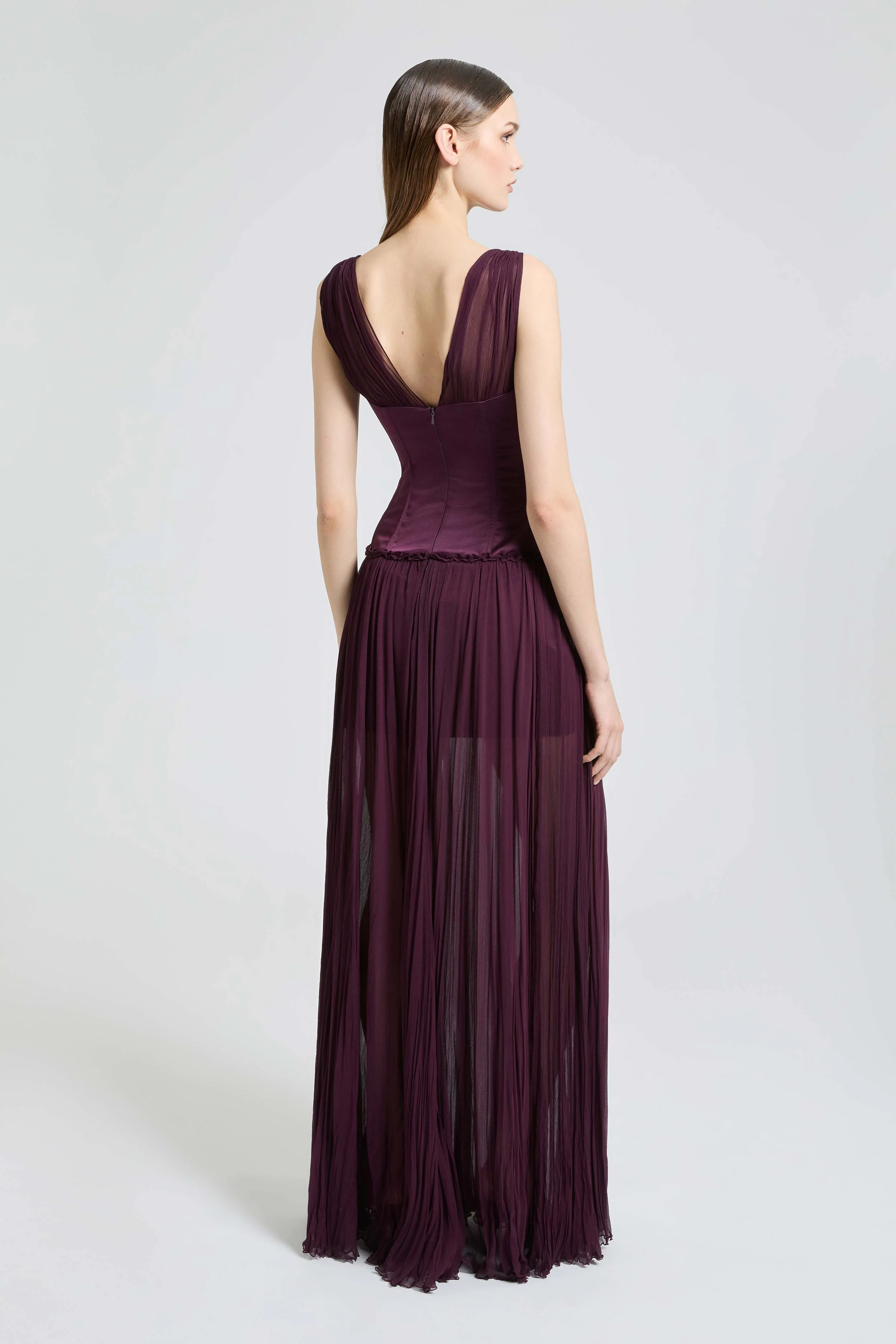 Pleated silk crépon gown - Image 4