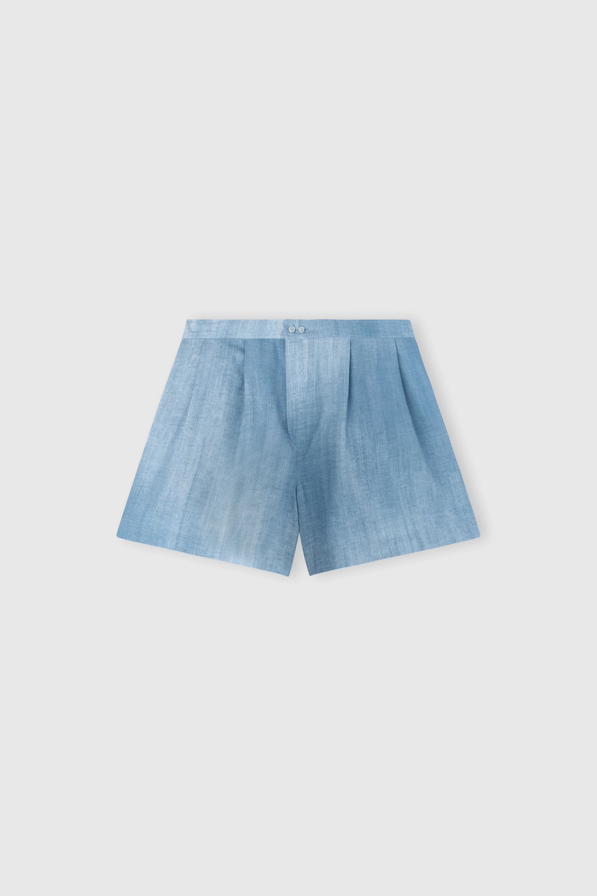 Regular fit shorts in denim print marocain
