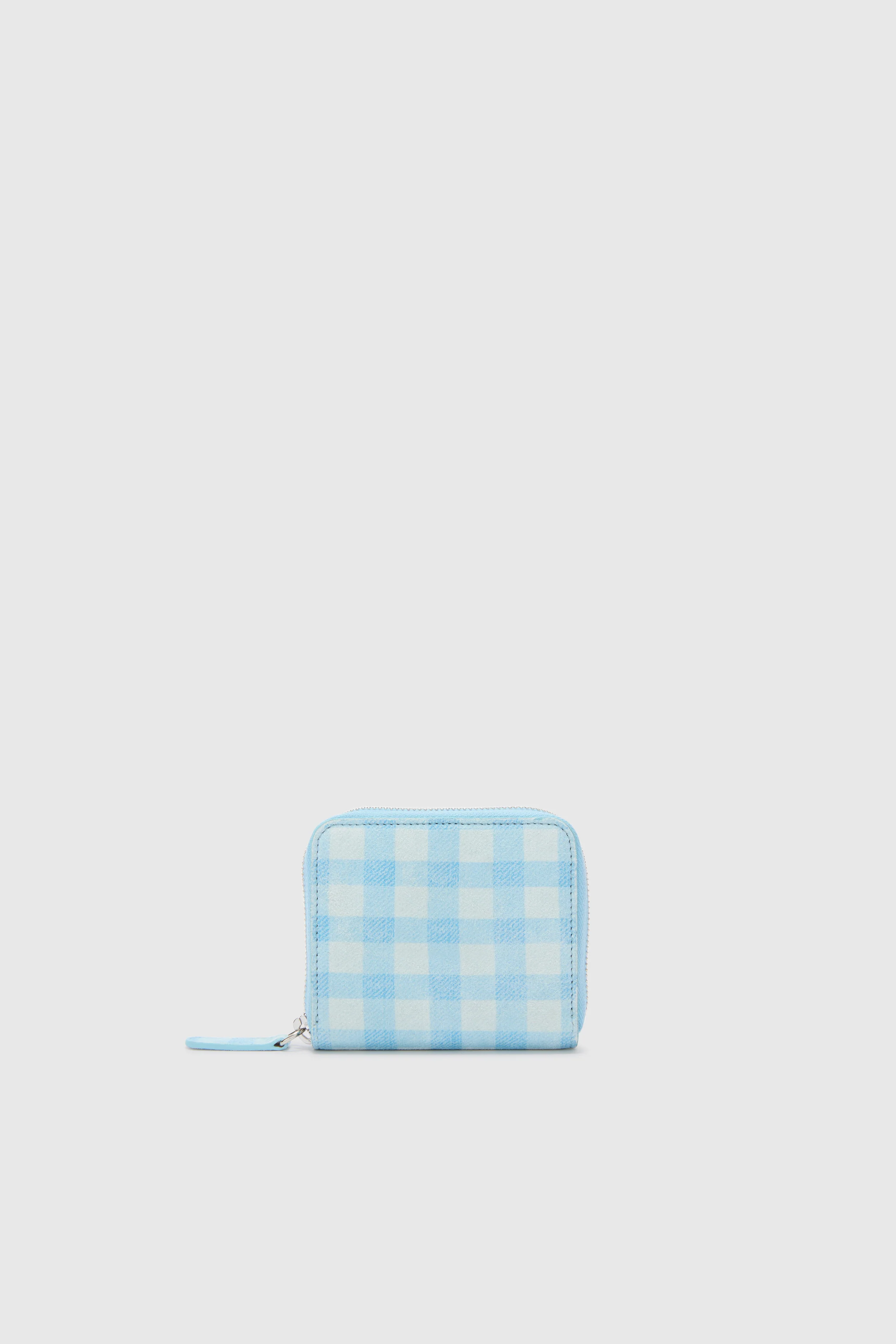 Small Ziparound Wallet in Vichy Printed Suede