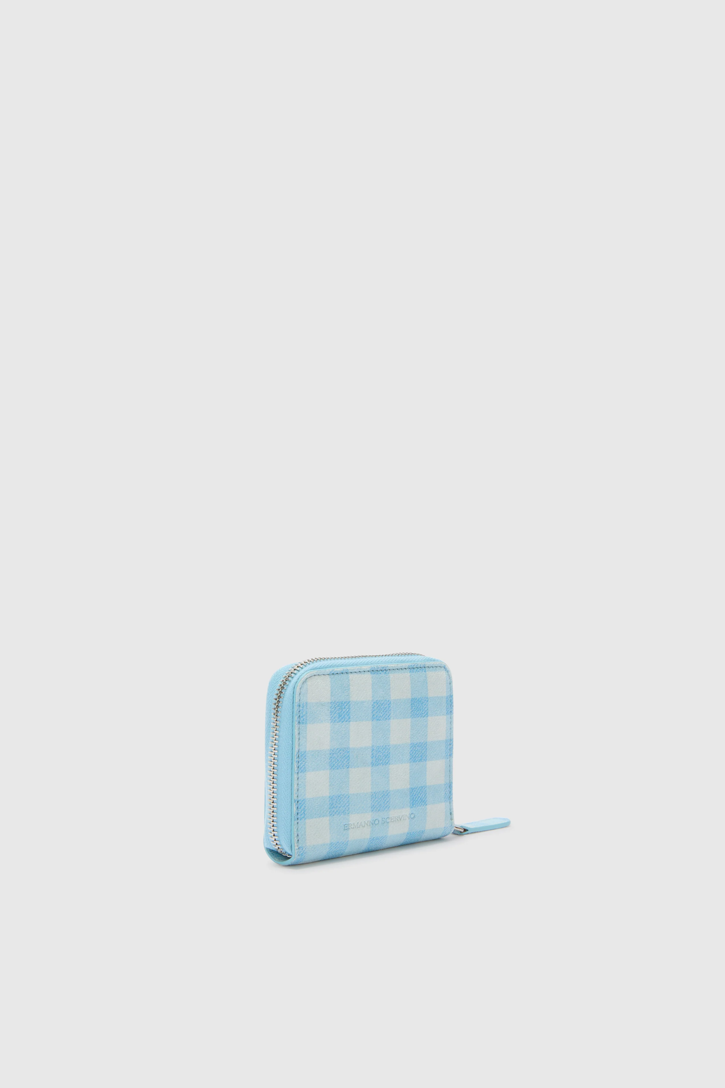 Small Ziparound Wallet in Vichy Printed Suede - Image 2