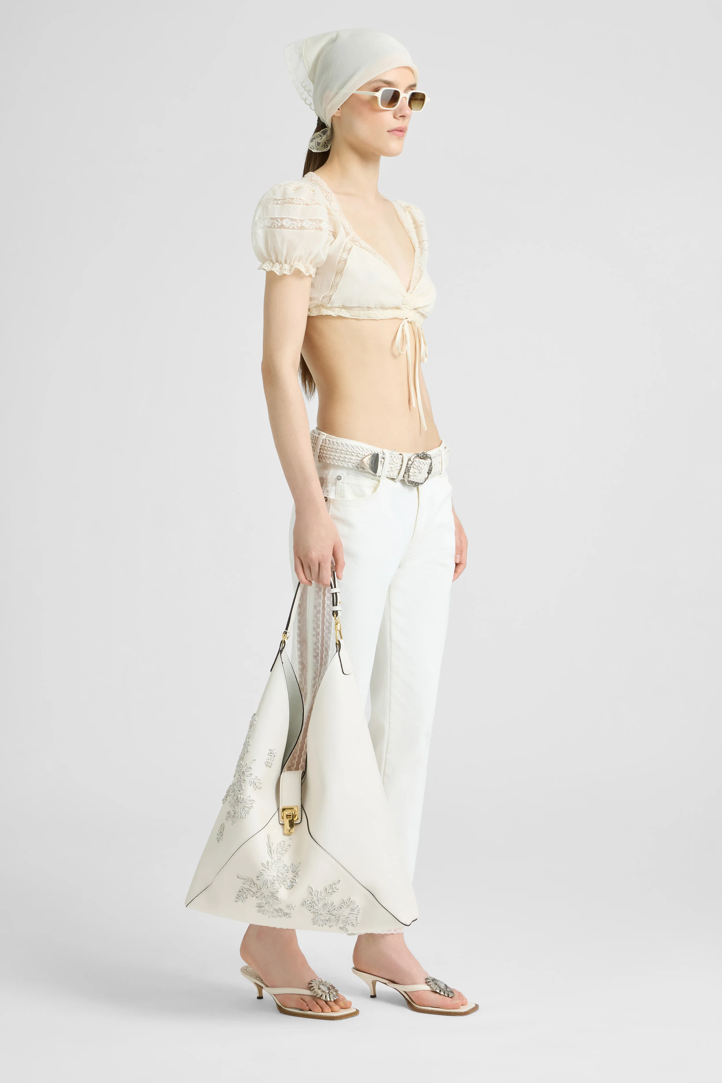 Soft Cotton Muslin Bra with Valencienne Lace - Image 3