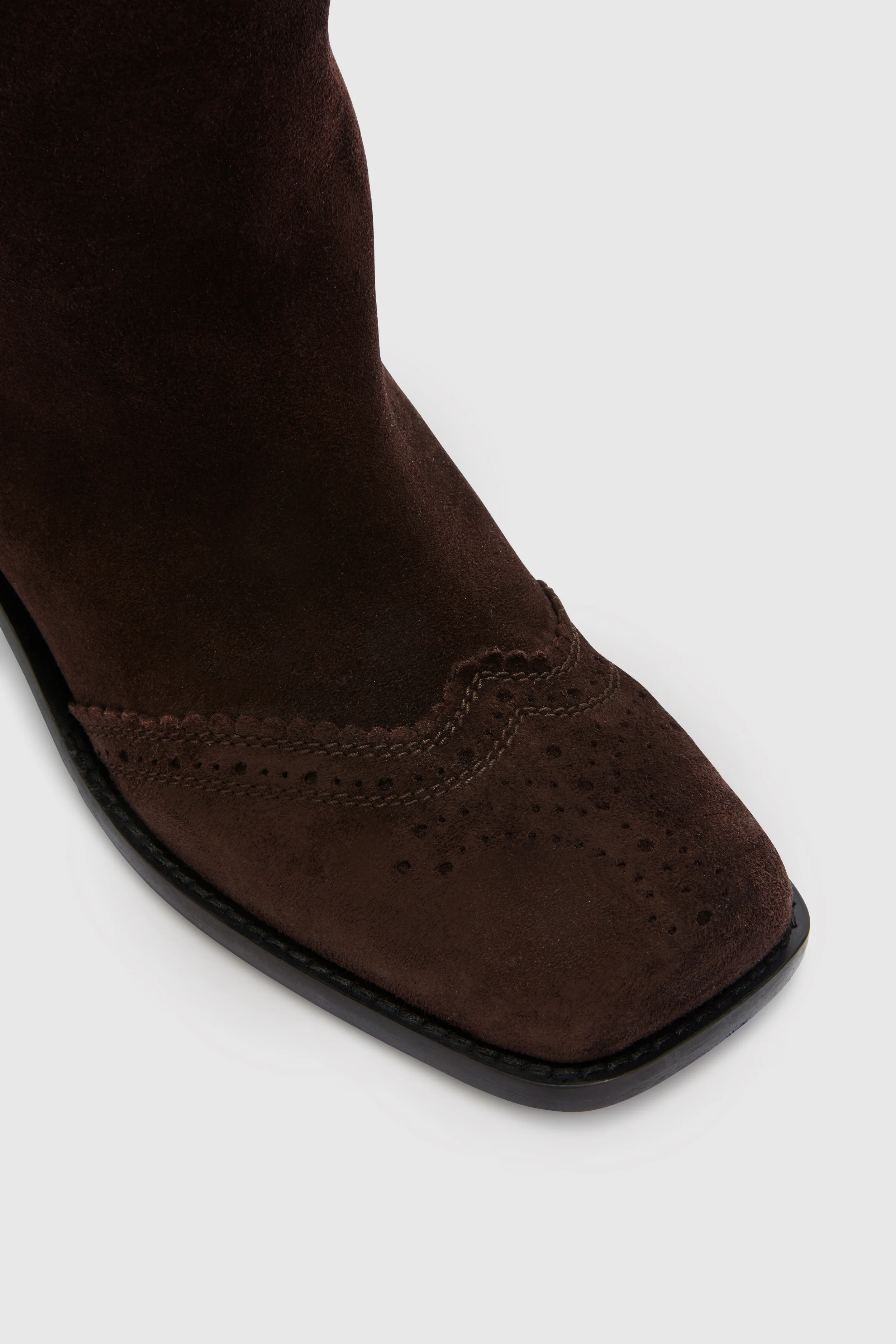 Stretch calfskin boot with brogue detail - Image 4