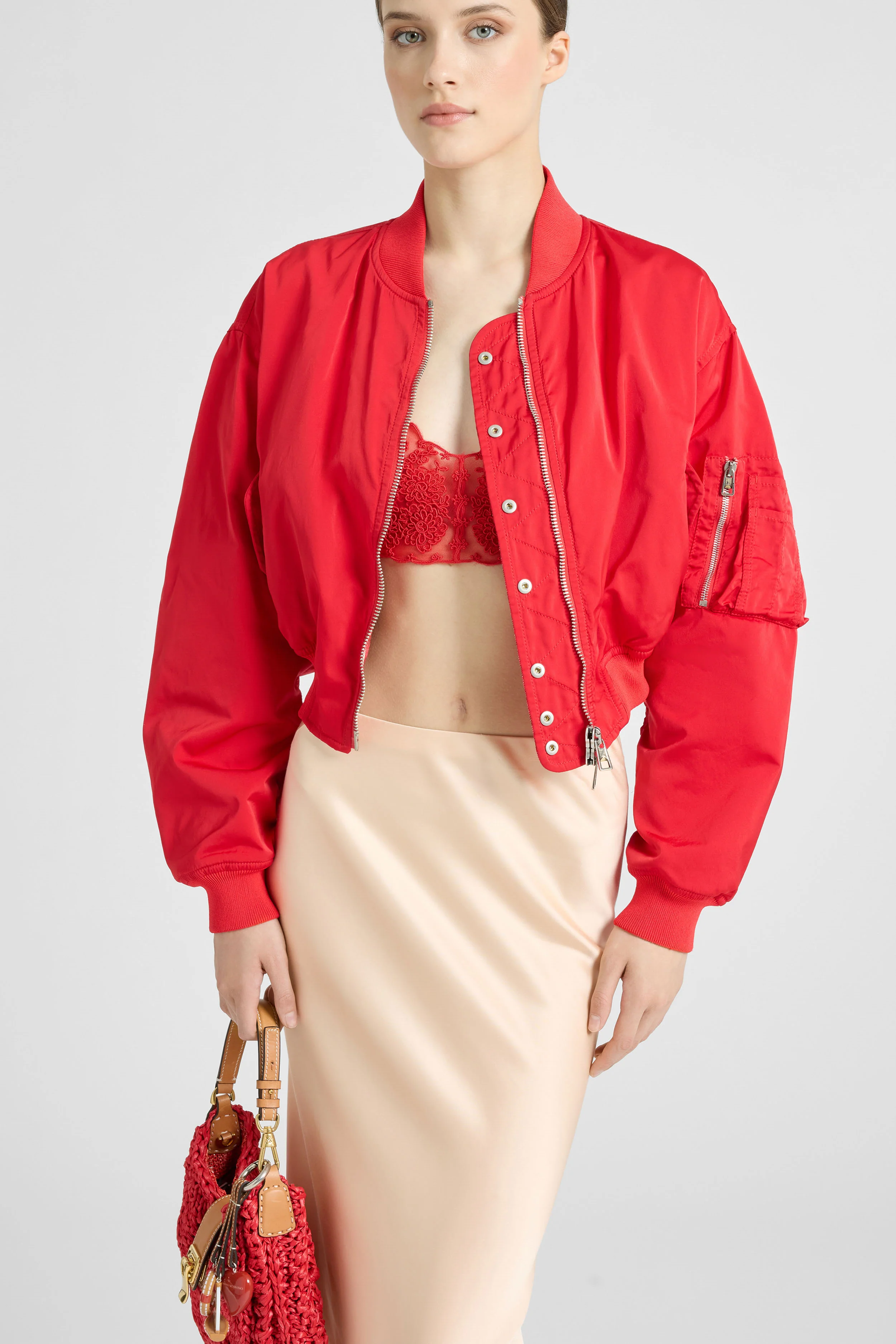 Technical fabric bomber with vichy interior - Image 4