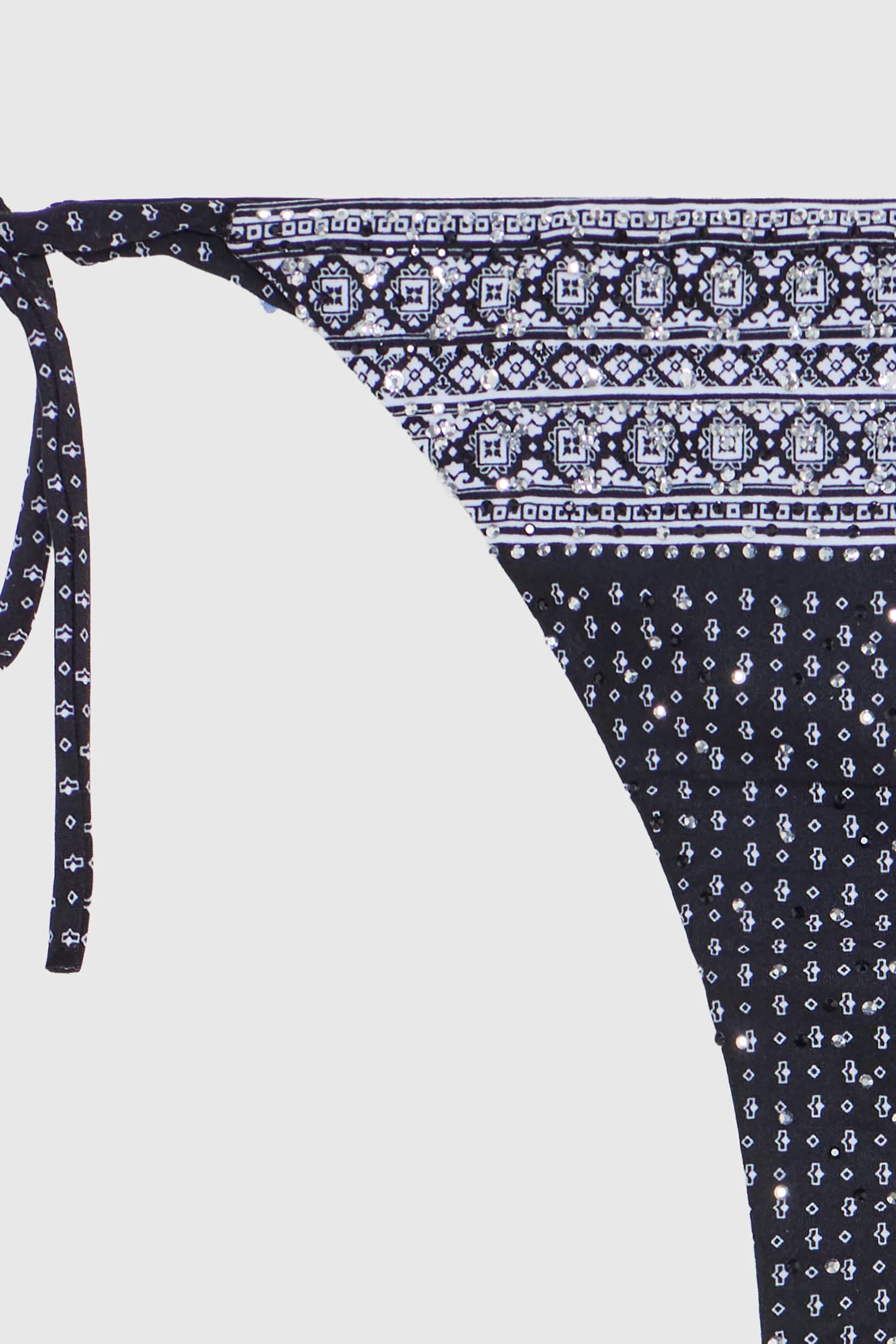 Thong bikini bottom with tie sides and bandana print - Image 3