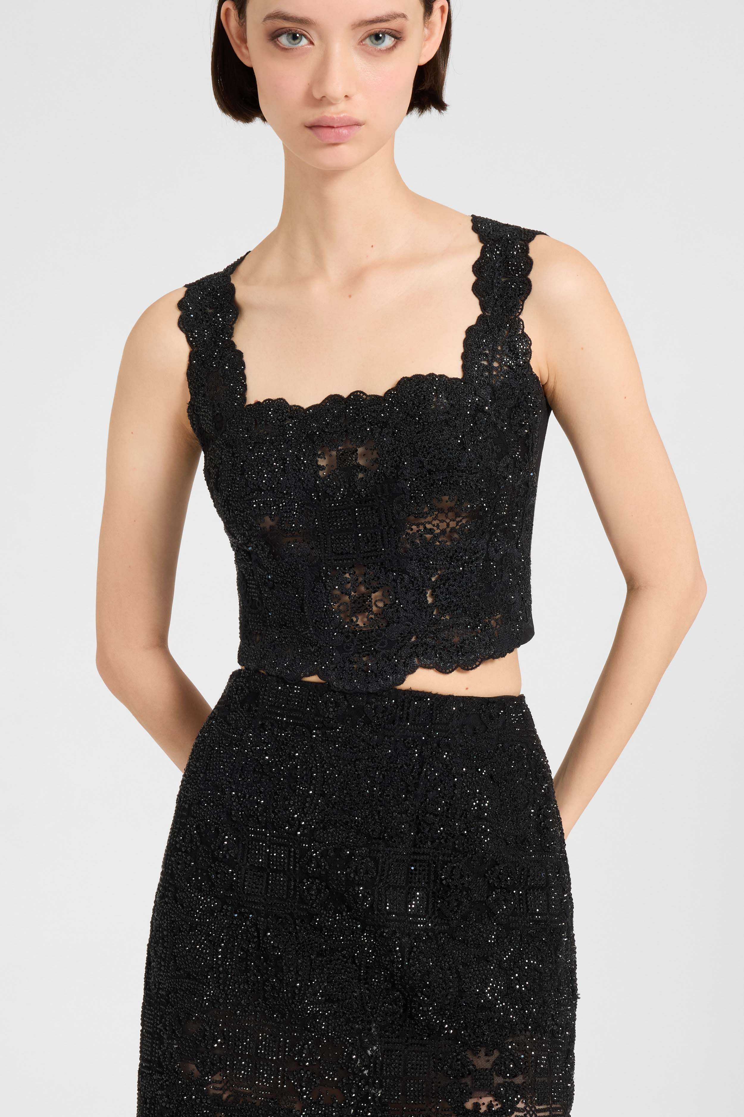 Tile lace top with crystals - Image 3