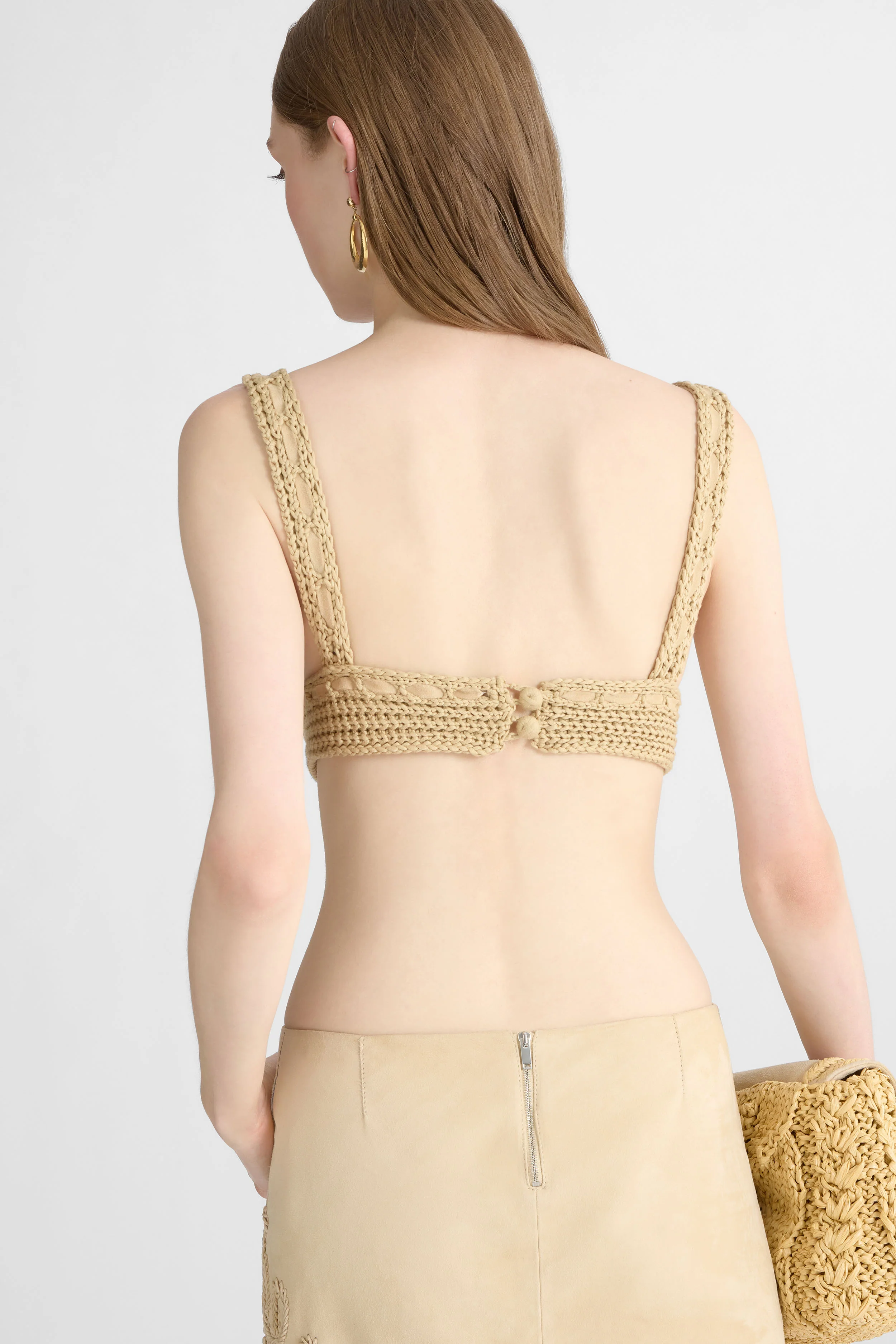 Unstructured bra with suede leather details - Image 4
