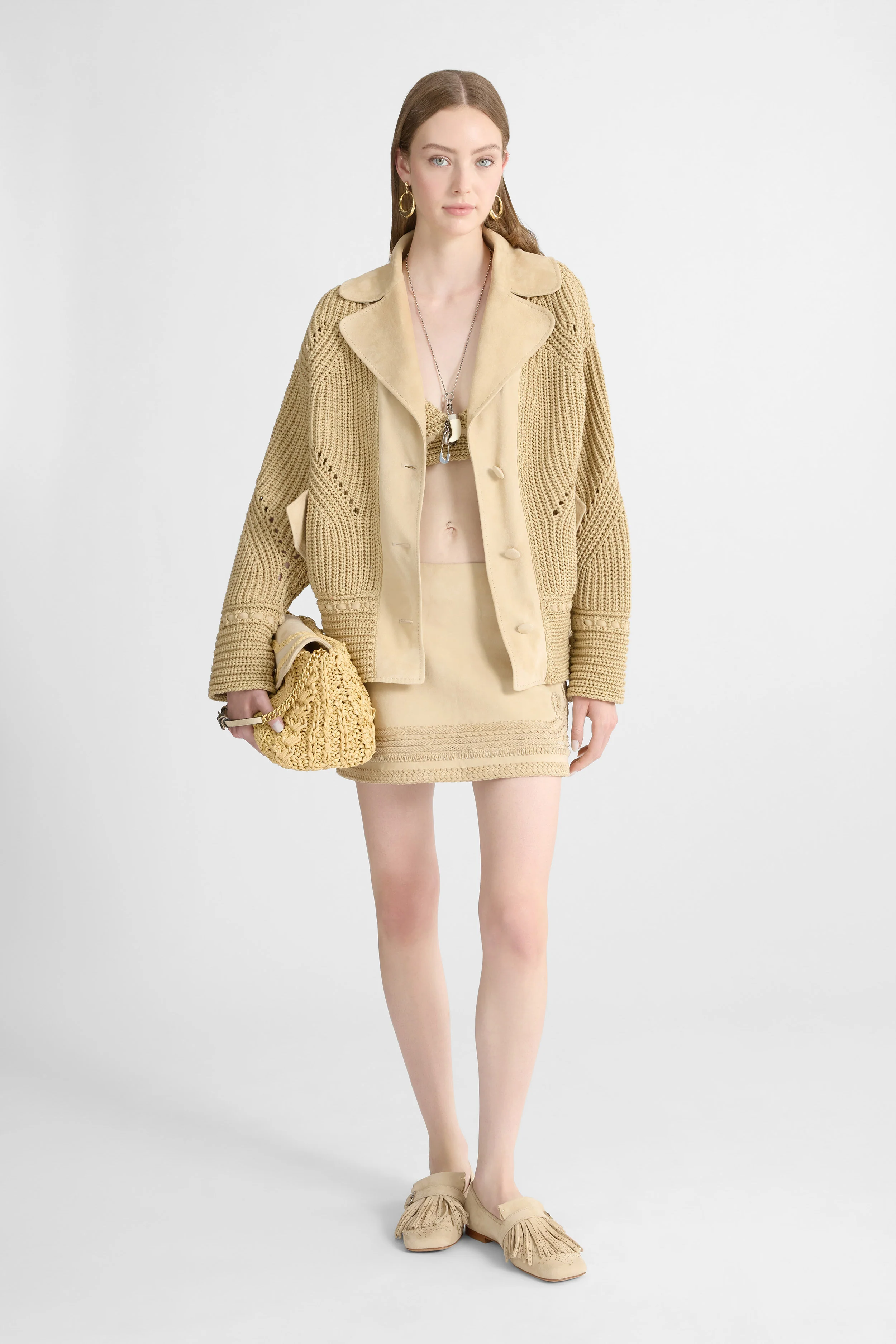 Unstructured bra with suede leather details - Image 5