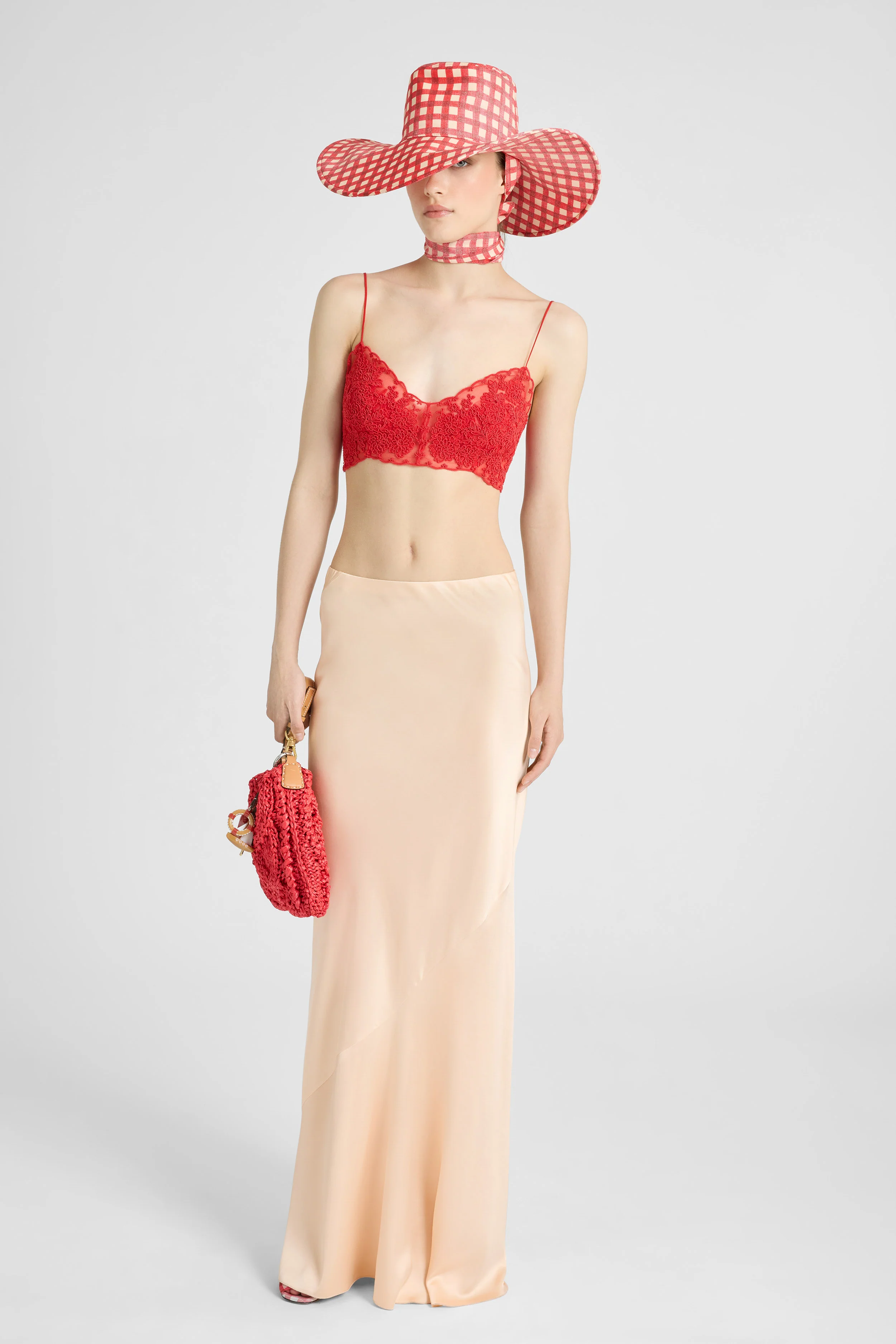 Unstructured Tulle Red Bra with Rebrodé Lace - Image 4