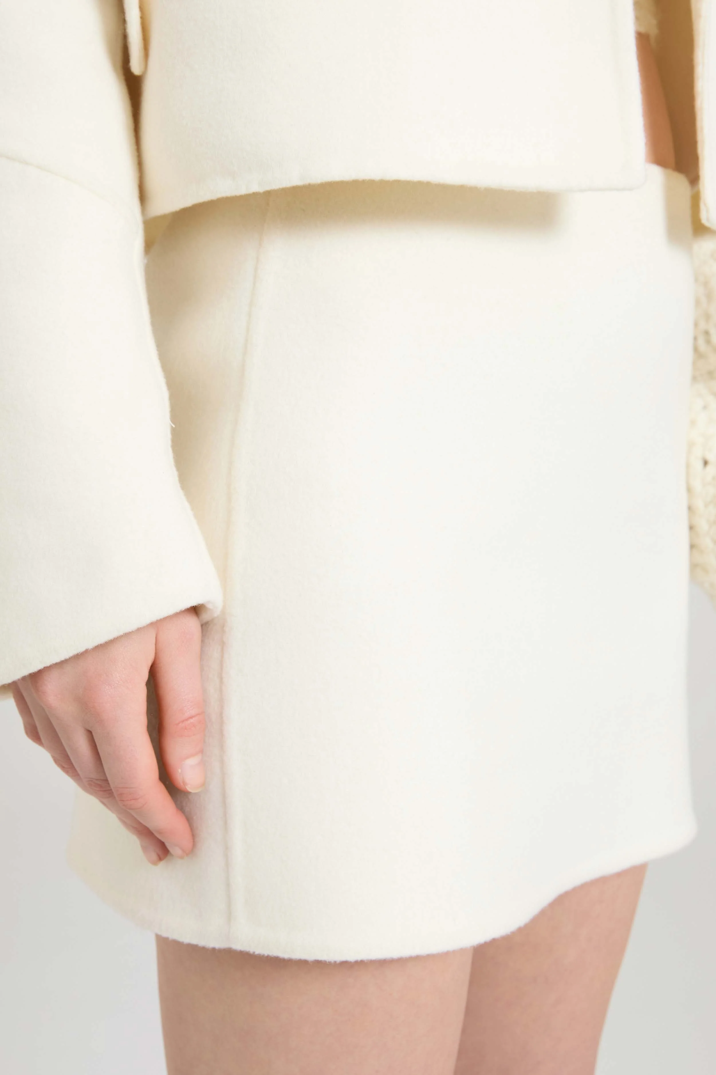 Virgin wool double-cloth mini skirt - Image 4