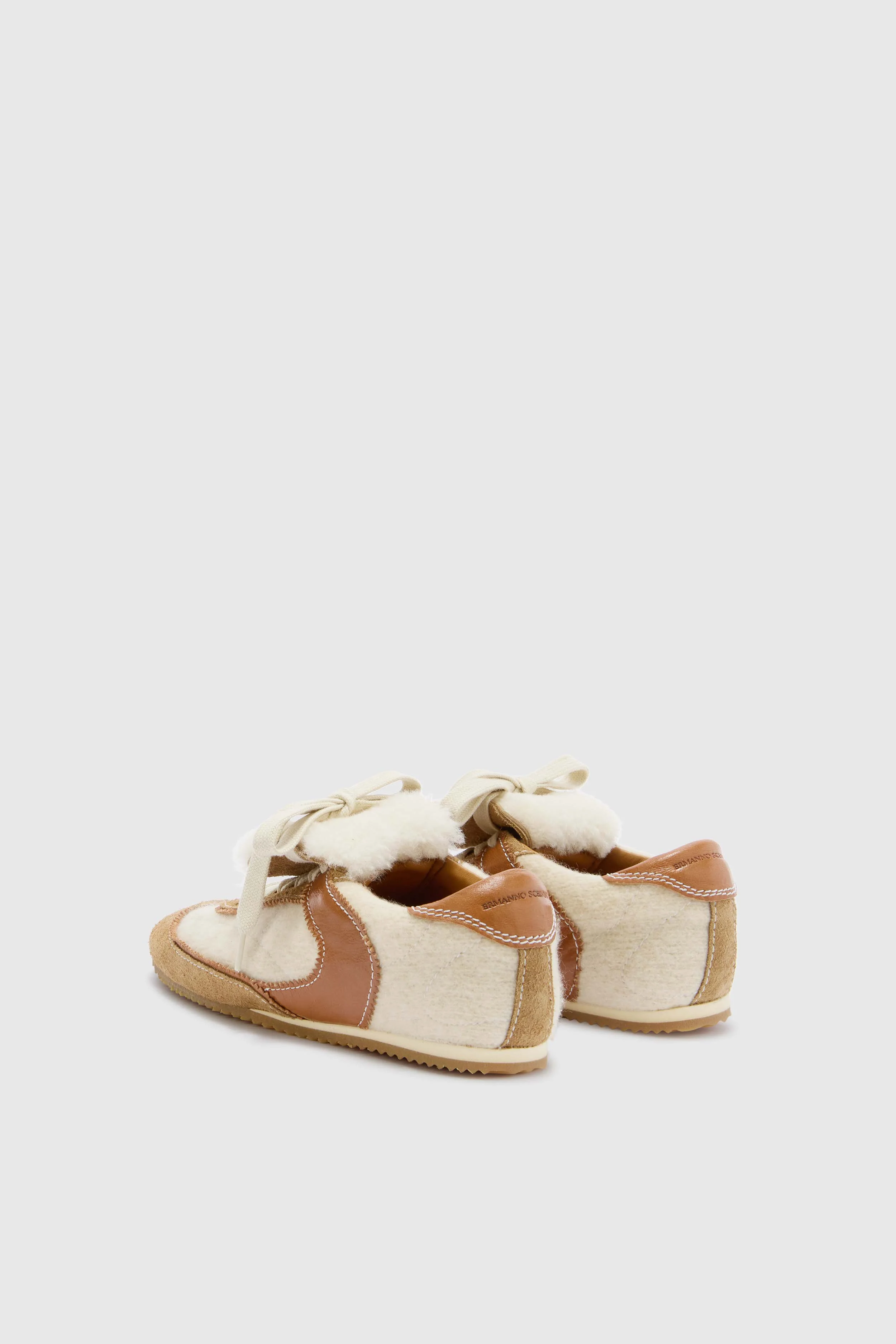 Winner sneakers in bouclé wool and vintage-effect shearling - Image 3