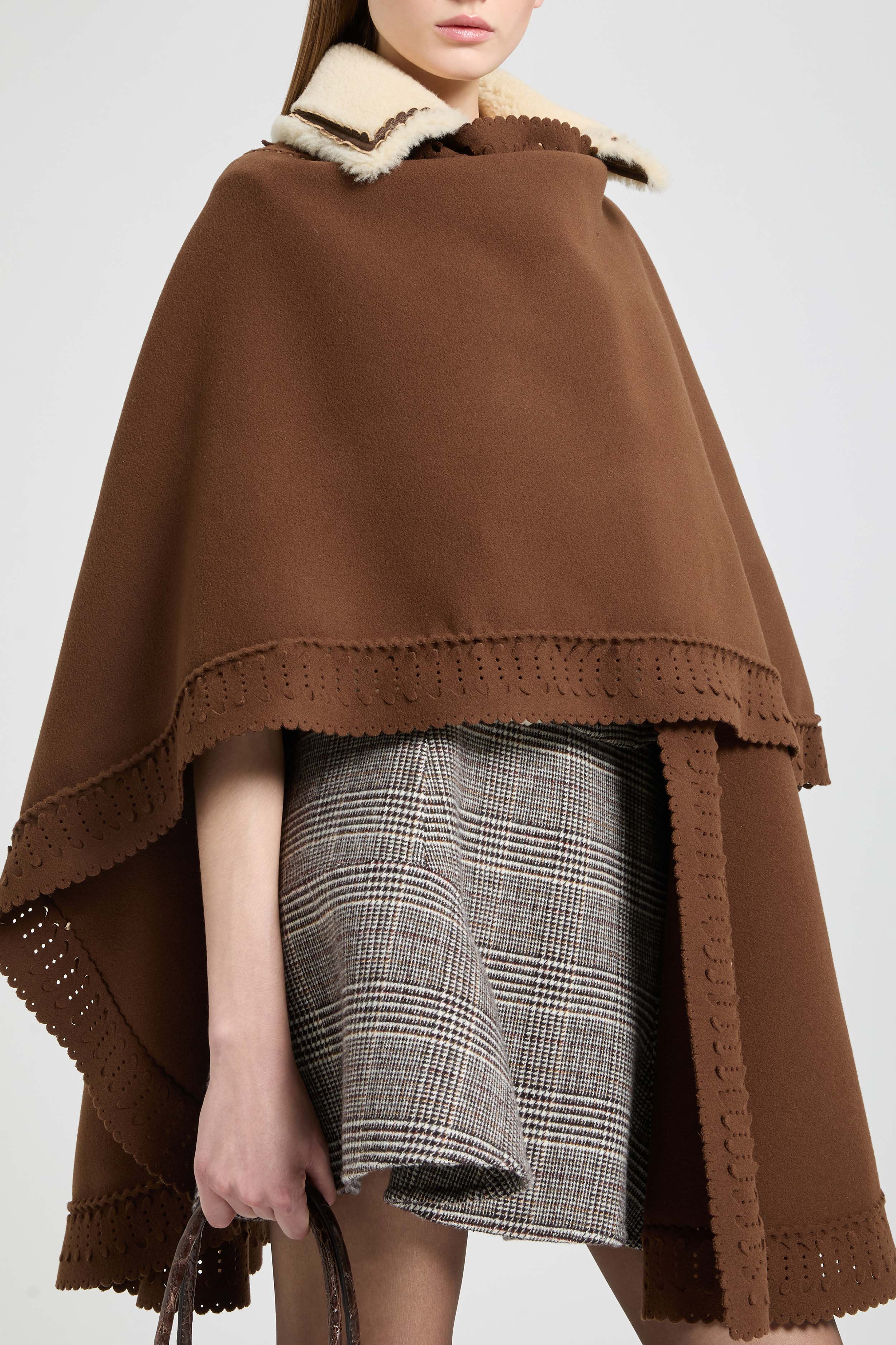 Wool Double Cape with Piece-Dyed Finish - Image 5